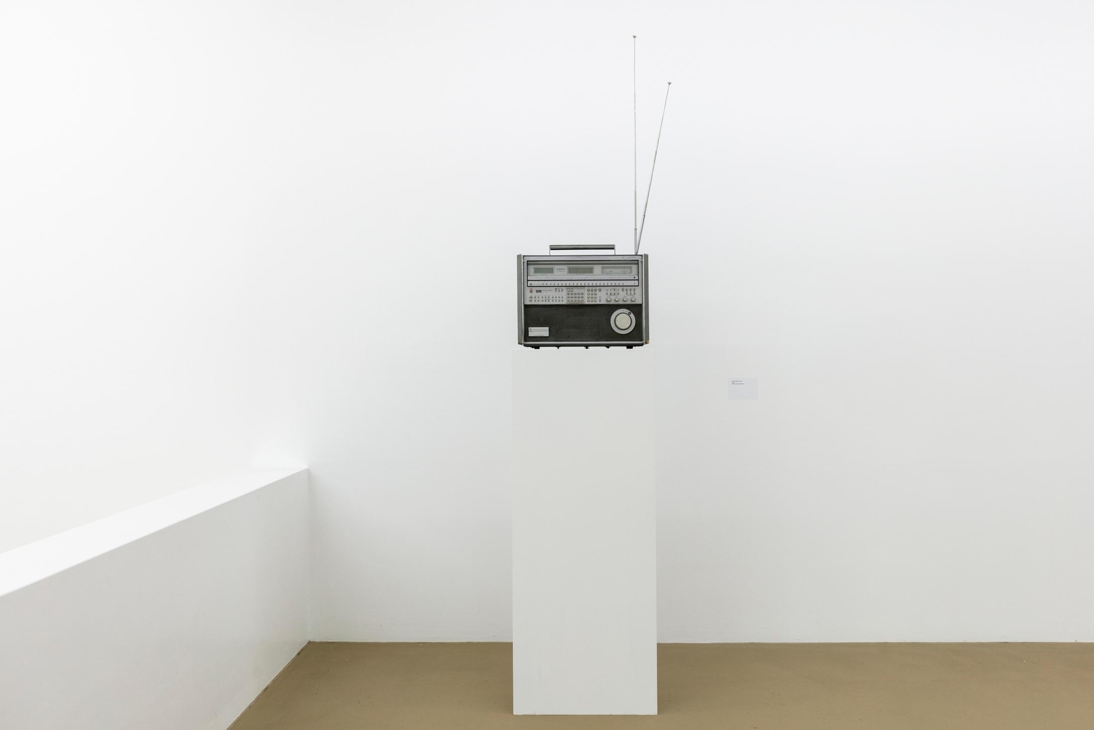 Exhibition View Isa Genzken Solo Show «Works from 1973 to 1983; view on Isa Genzken, Weltempfänger, 1982» at Kunstmuseum Basel, Basel, 2020 / Photo: Julian Salinas, © ProLitteris, Zurich / Courtesy: the artist and Kunstmuseum Basel