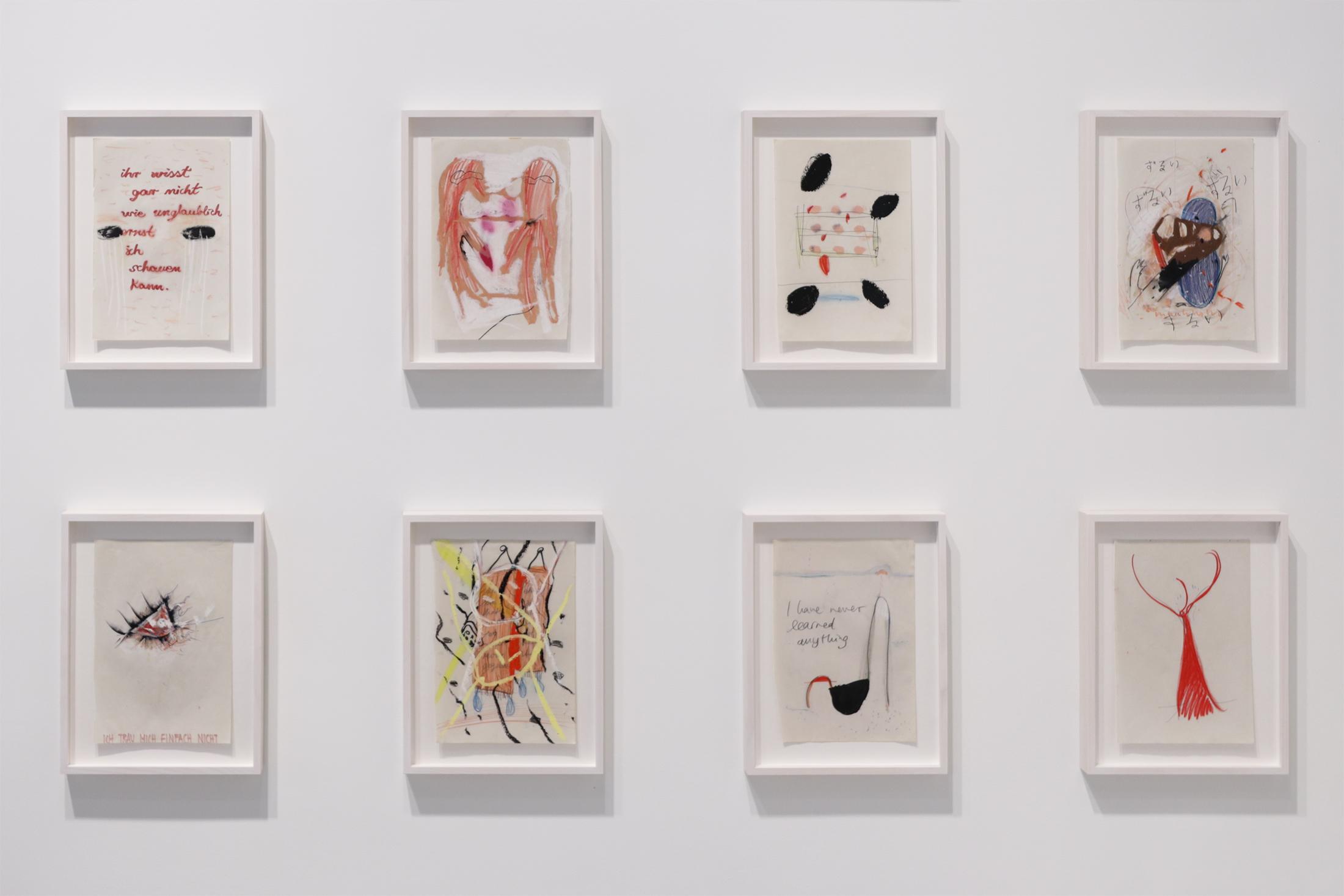 Exhibition View Isabella Fürnkäs Solo Show «Siamese Dreams; view on Isabella Fürnkäs, Insomnia Drawings, 2007-ongoing» at Windhager von Kaenel, Zurich, 2021 / Photo: WvK / Courtesy: the artist and Windhager von Kaenel