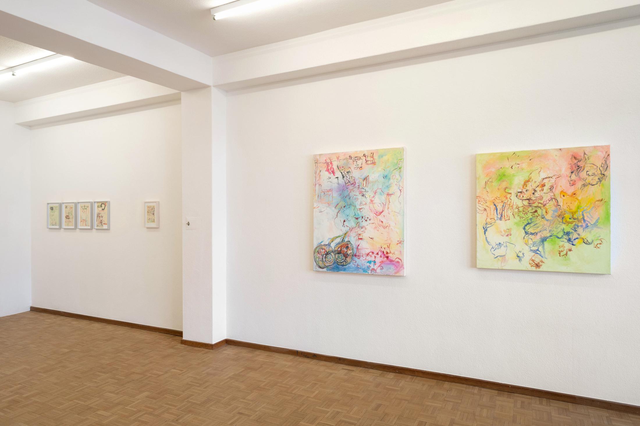 Exhibition View Isadora Vogt «GLÜCK FÜR SORGENKINDER» at Sentiment, Zurich, 2021 / Courtesy: the artist and Sentiment