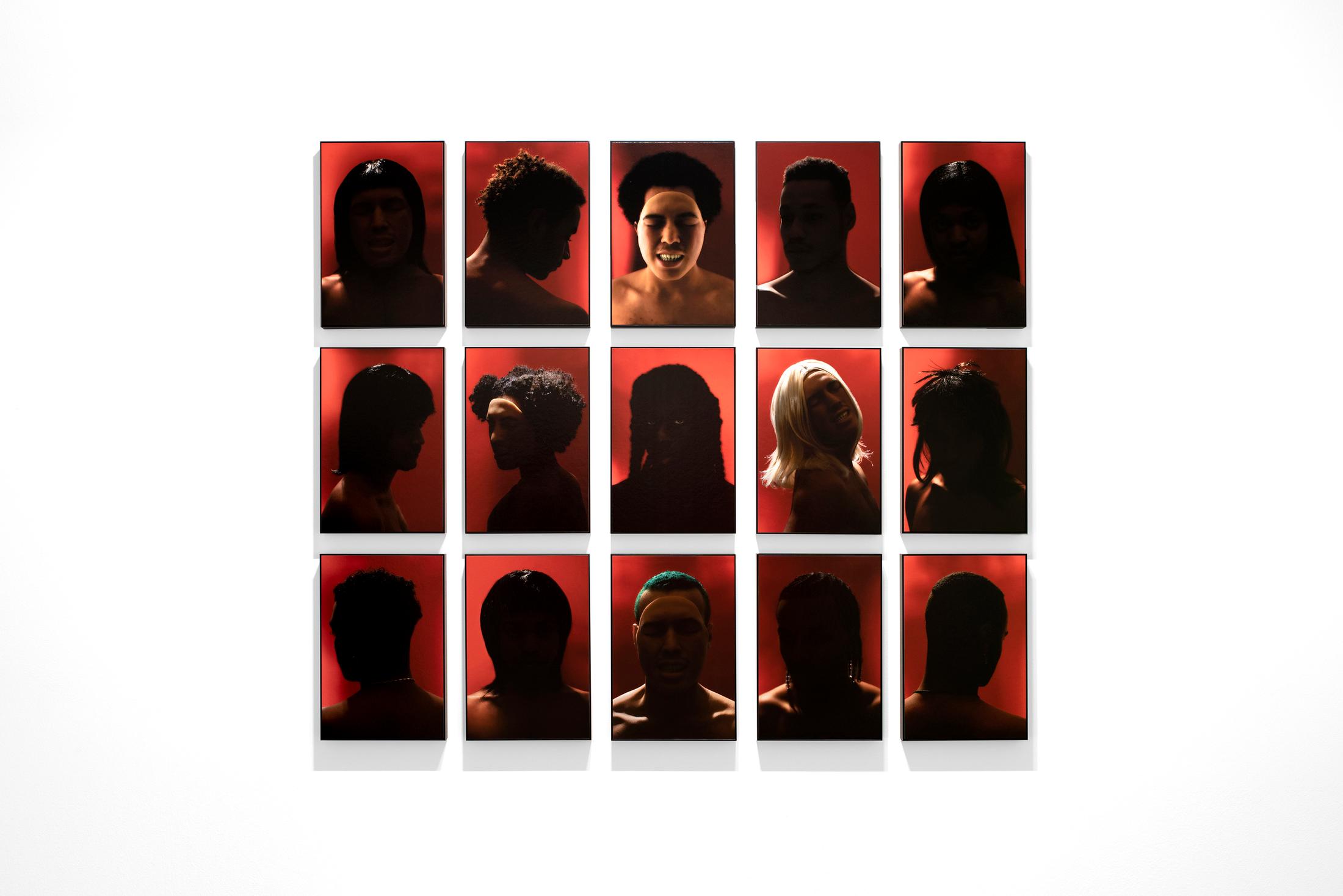 Exhibition View James Bantone Solo Show «He Said, They Said; view on James Bantone, A Demon Hairstyle Guide 1-15, 2020, prints on paper, wooden frames, 24x36 cm» at Coalmine, Winterthur, 2020 / Courtesy: the artist and Coalmine