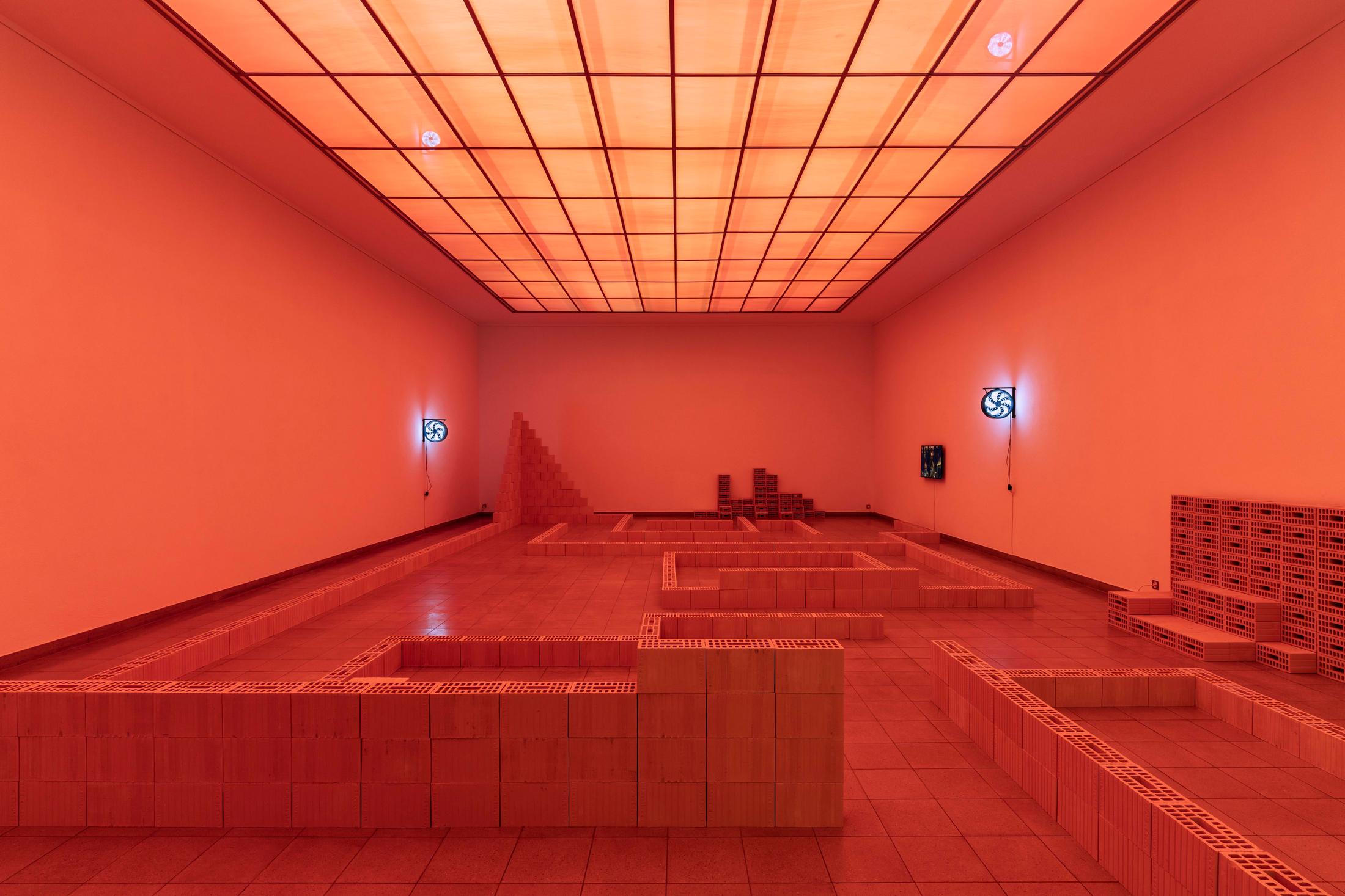 Exhibition View Jan Vorisek Soloshow «Collapse Poem; view on Devotion Strategy, 2020» at Kunsthaus Glarus, Glarus, 2020 / Photo: Gunnar Meier / Courtesy: the artist and Galerie Bernhard, Zurich