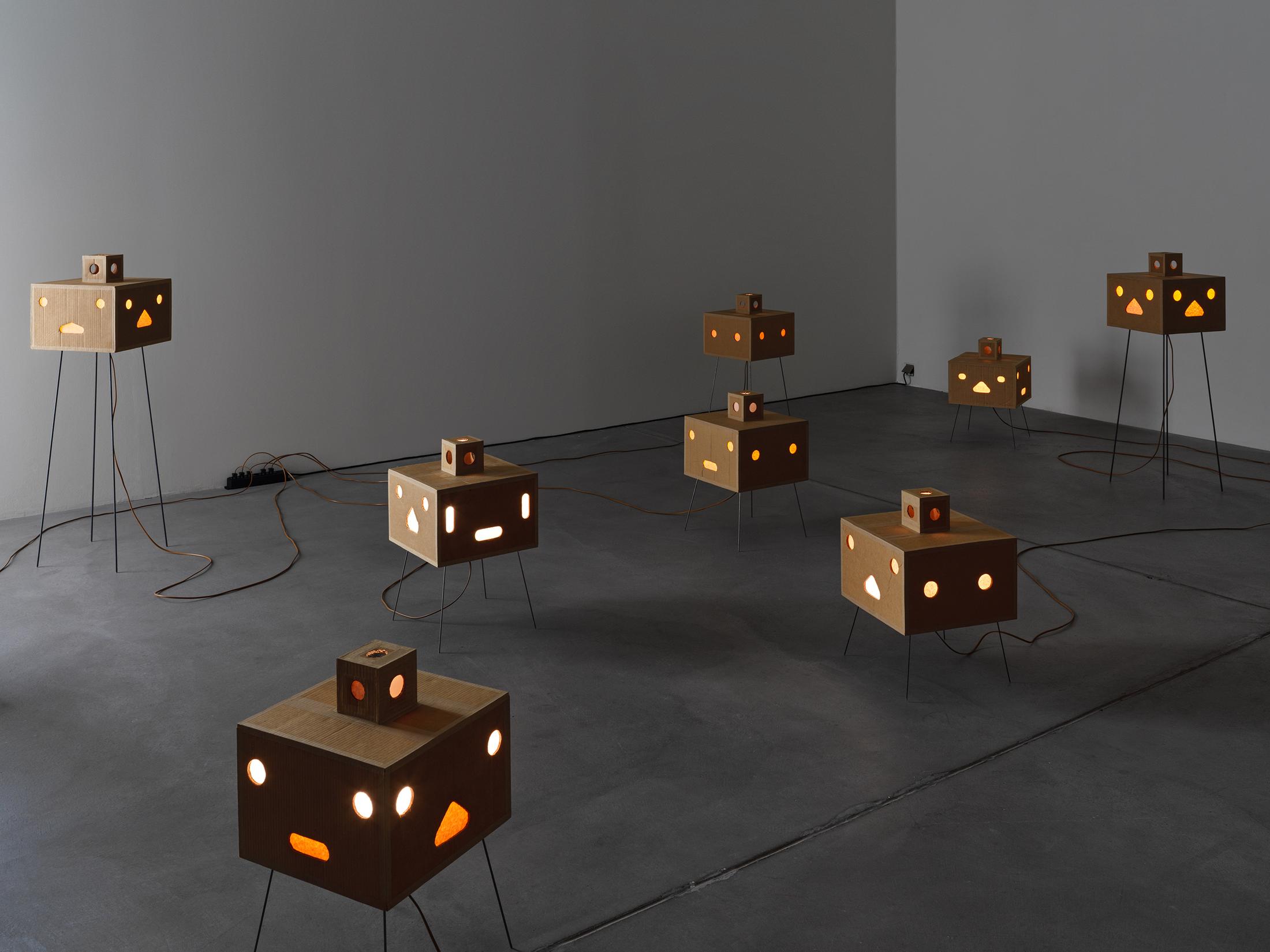 Exhibition View Jean-Frédéric Schnyder Soloshow (view on Jean-Frédéric Schnyder, Hüter der Schwelle 1–22, 2012 – 2014) at Galerie Eva Presenhuber, Zurich, 2019 / Photo: Stefan Altenburger; © Jean-Frédéric Schnyder / Courtesy the artist and Galerie Eva Presenhuber, Zurich / New York