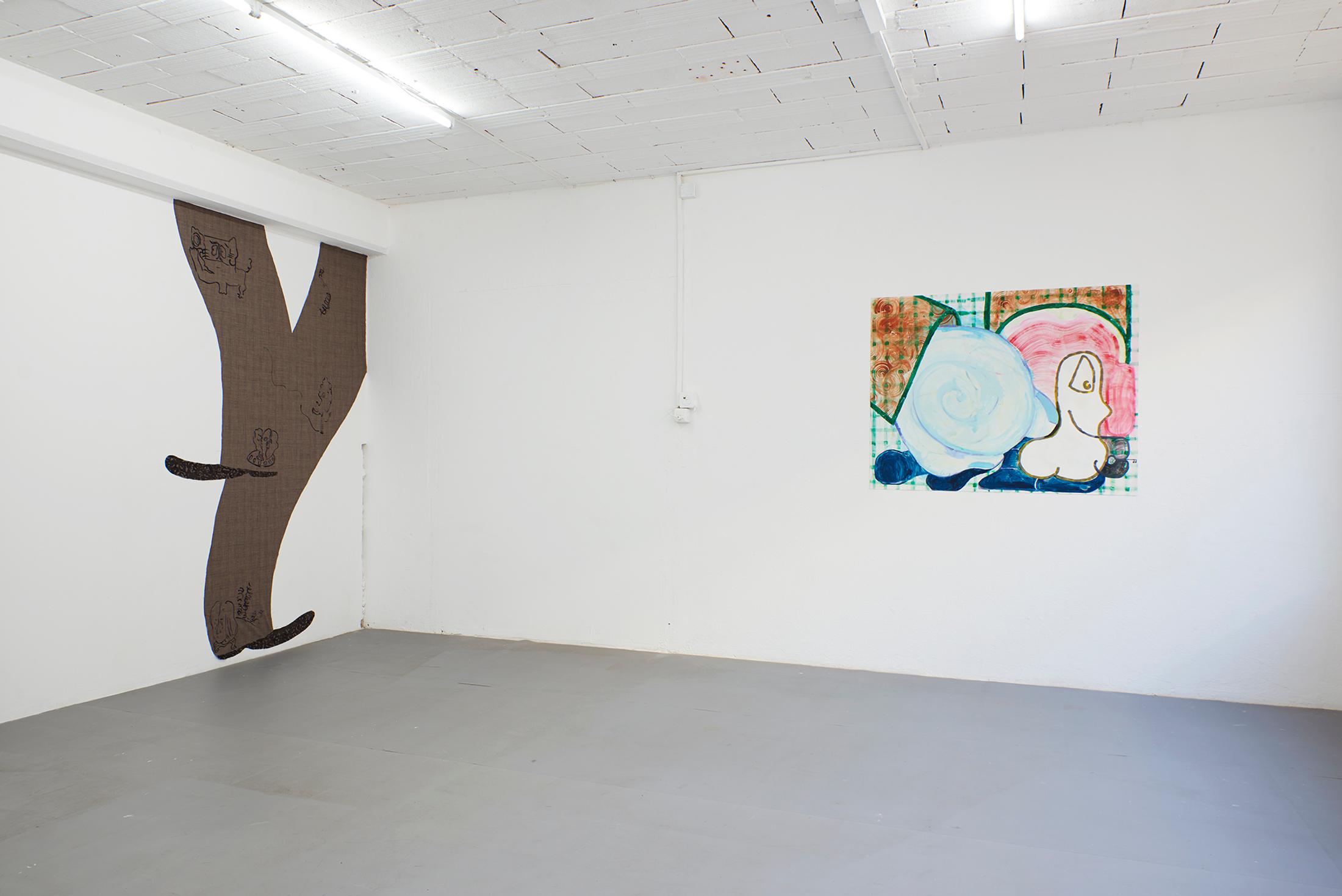 Exhibition View Jessy Razafimandimby Soloshow «On The Temporary Balcony Behind The Dirty Window» at 1.1, Basel, 2019 / Photo: James Bantone / Courtesy: the artist and 1.1, Basel