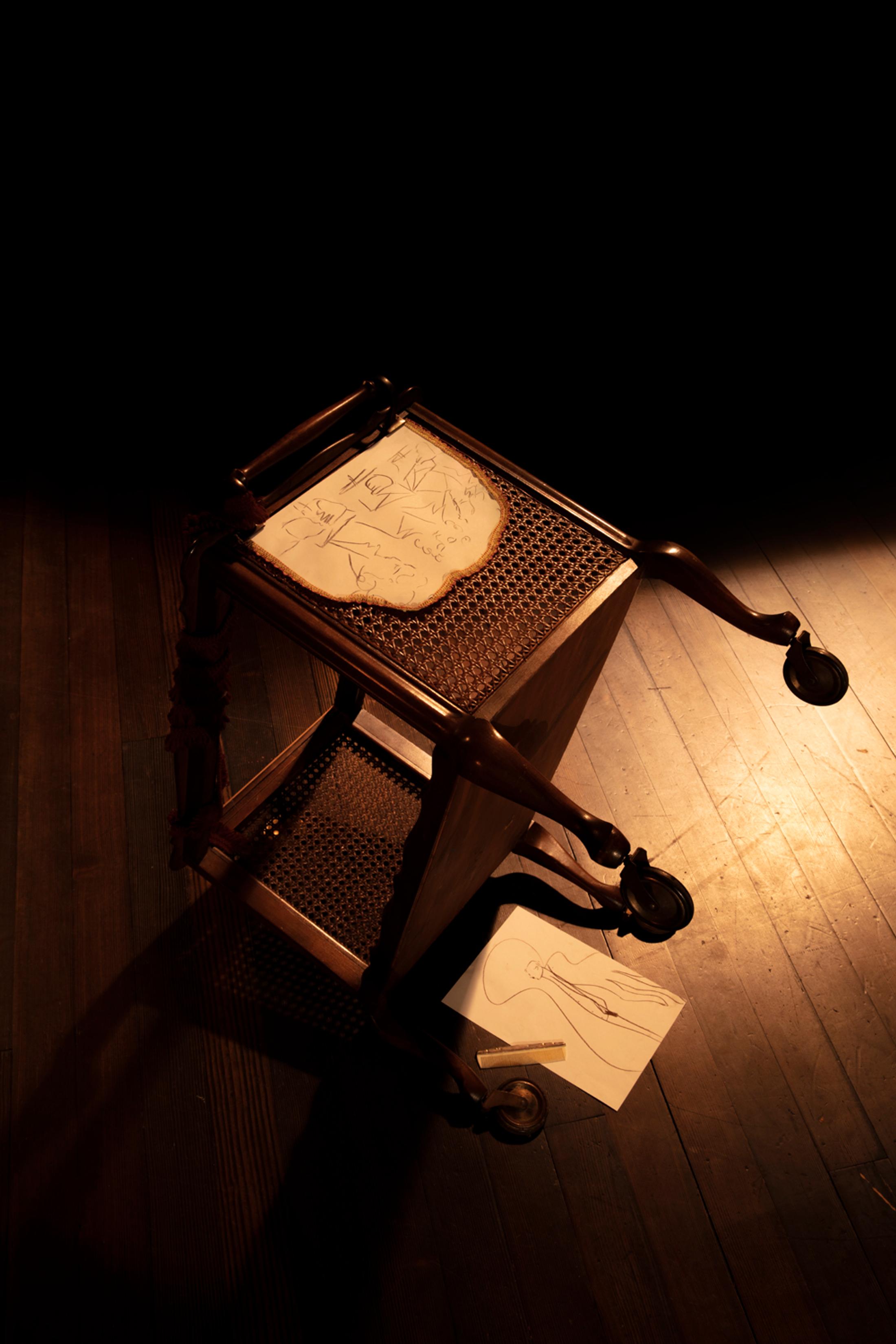 Exhibition View Jessy Razafimanfimby Soloshow "Droit de Visite de Digestion" at Alpina Huus x Arsenic, Lausanne, 2019 / Photo: Cyril Porchet / Courtesy: the artist Alpina Huus | Arsenic, Contemporary Performing Arts Centre, Lausanne