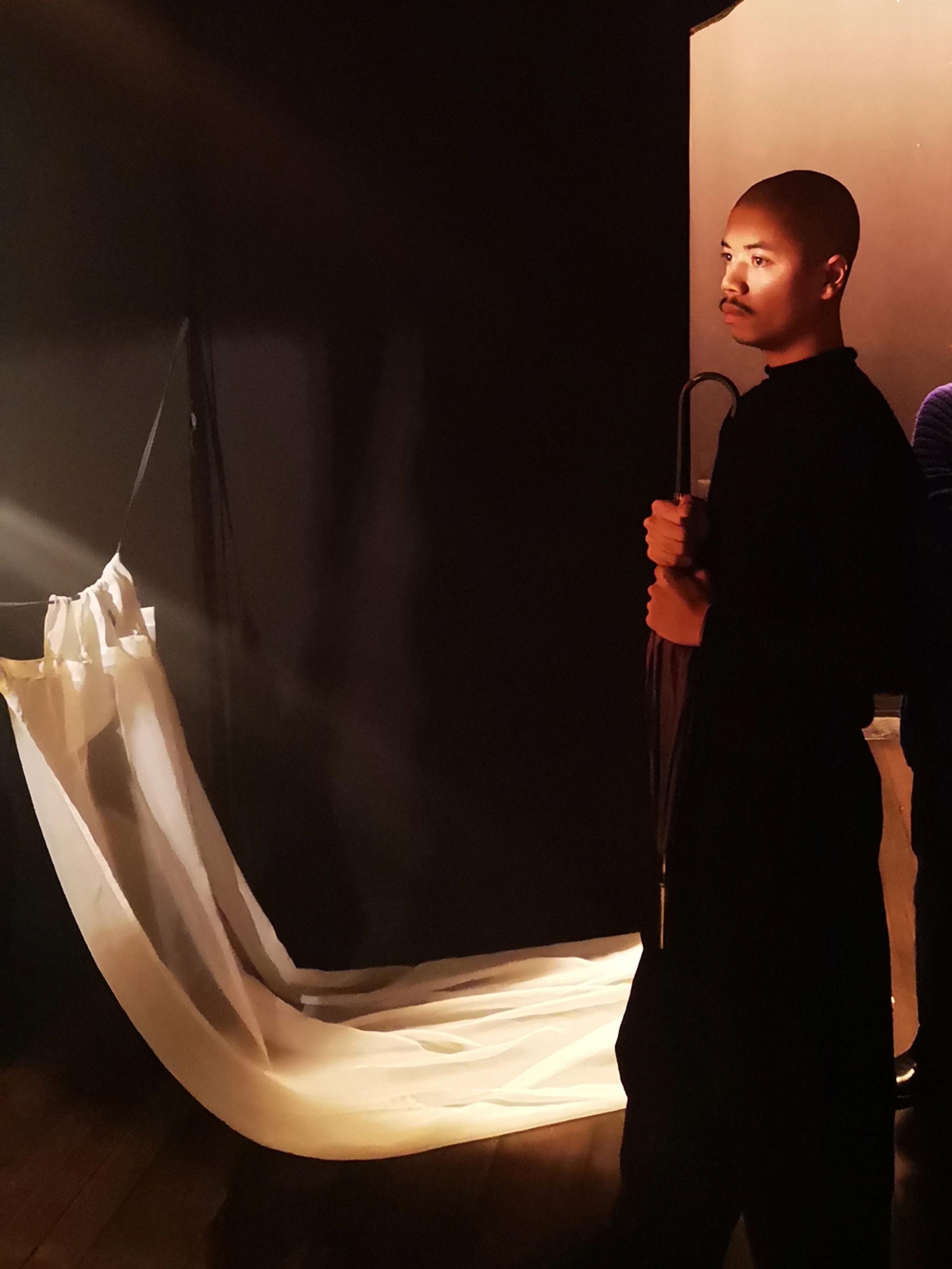 Exhibition View Jessy Razafimanfimby Soloshow "Droit de Visite de Digestion" at Alpina Huus x Arsenic, Lausanne, 2019 / Photo: Elise Lammer / Courtesy: the artist Alpina Huus | Arsenic, Contemporary Performing Arts Centre, Lausanne