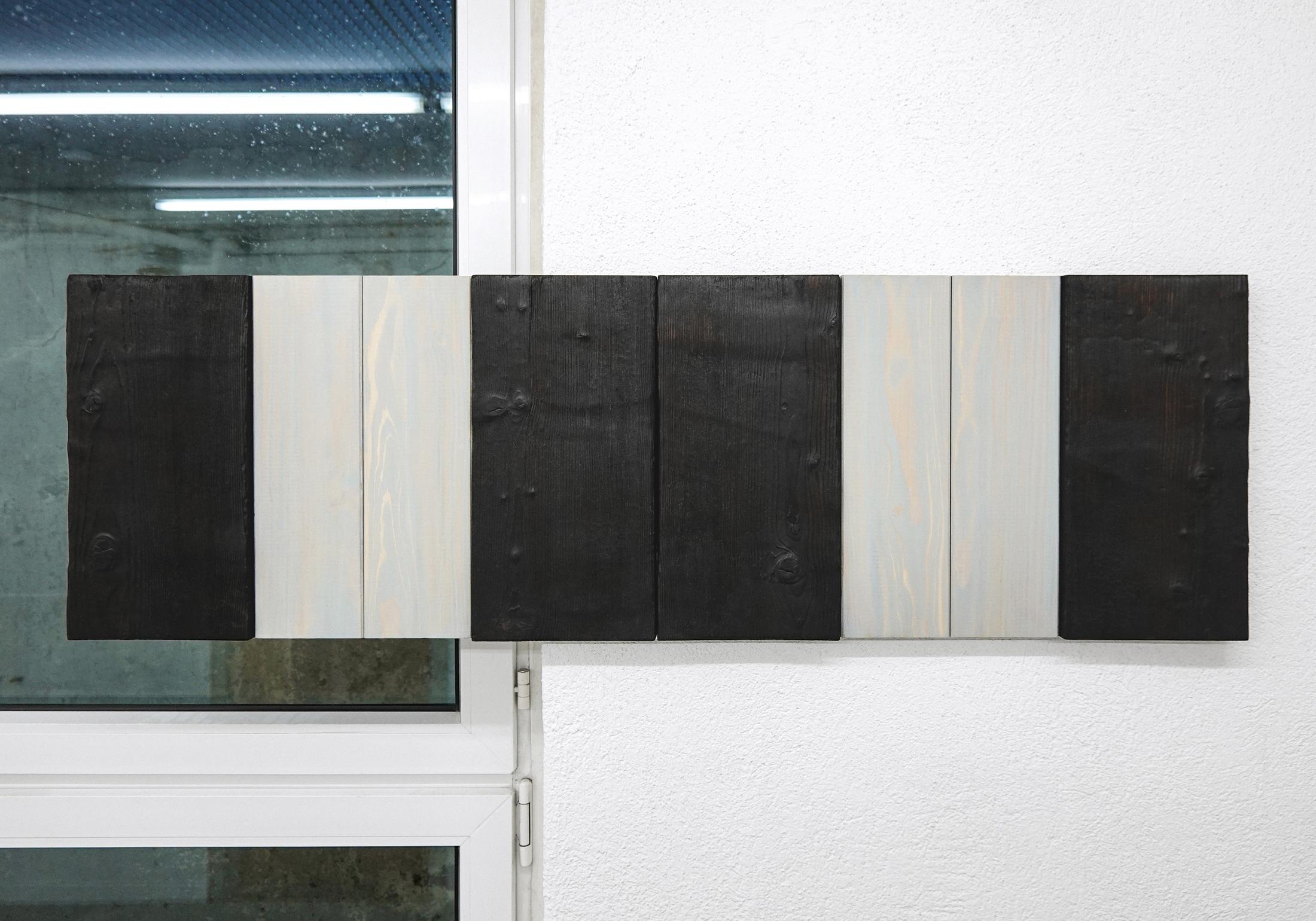 Exhibition View Duo Show «Words happen like clouds; view on Marco Rigoni, Untitled-A3 (Detail), 2022» at Sgomento, Zurich, 2022 / Photo: SZ / Courtesy: the artists and Sgomento