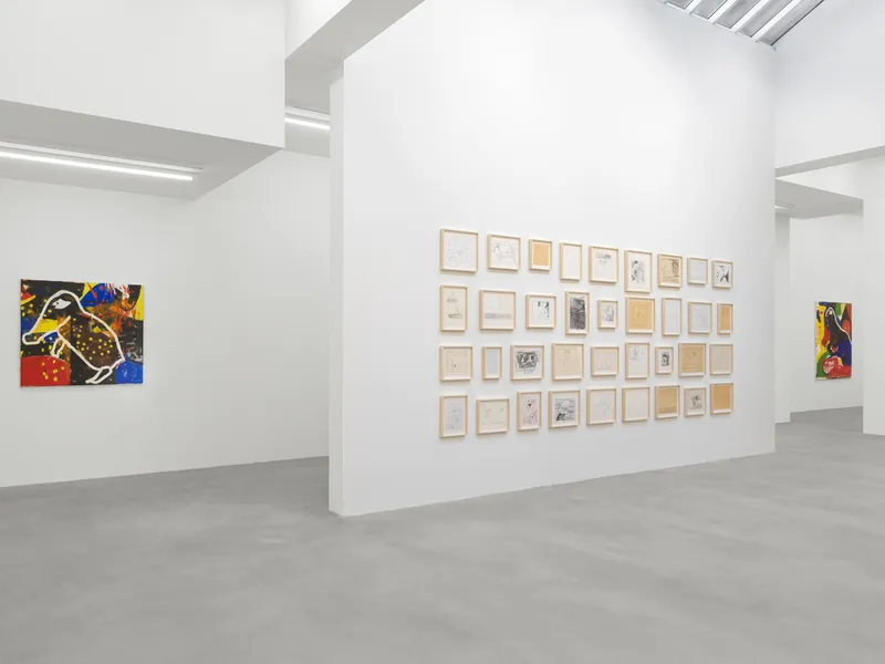 Exhibition View Joe Bradley Soloshow «Sub Ek» at Galerie Eva Presenhuber, Waldmannstrasse, Zurich, 2020 / Photo: Stefan Altenburger / © Joe Bradley / Courtesy: the artist and Galerie Eva Presenhuber, Zurich / New York