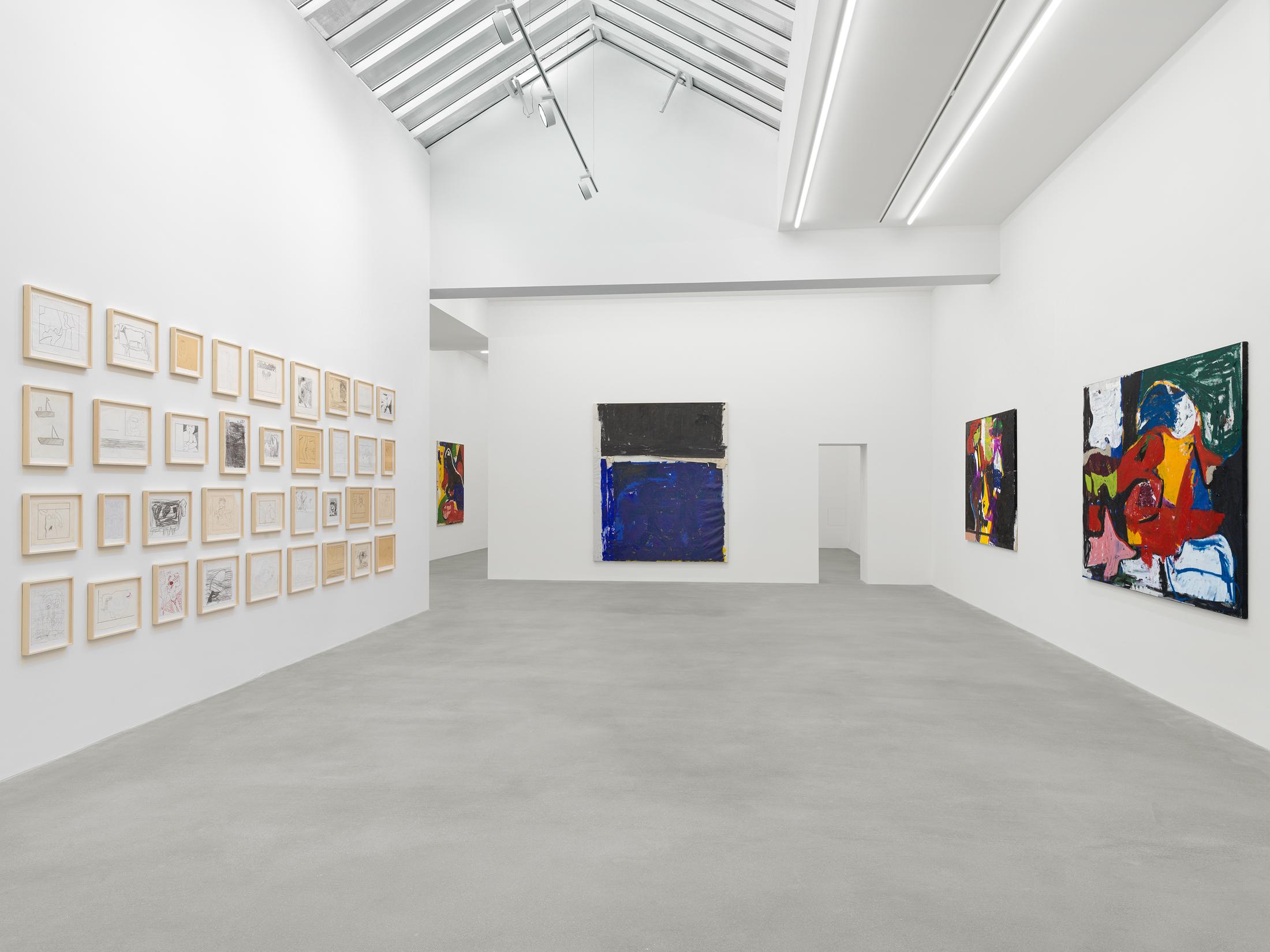 Exhibition View Joe Bradley Soloshow «Sub Ek» at Galerie Eva Presenhuber, Waldmannstrasse, Zurich, 2020 / Photo: Stefan Altenburger / © Joe Bradley / Courtesy: the artist and Galerie Eva Presenhuber, Zurich / New York