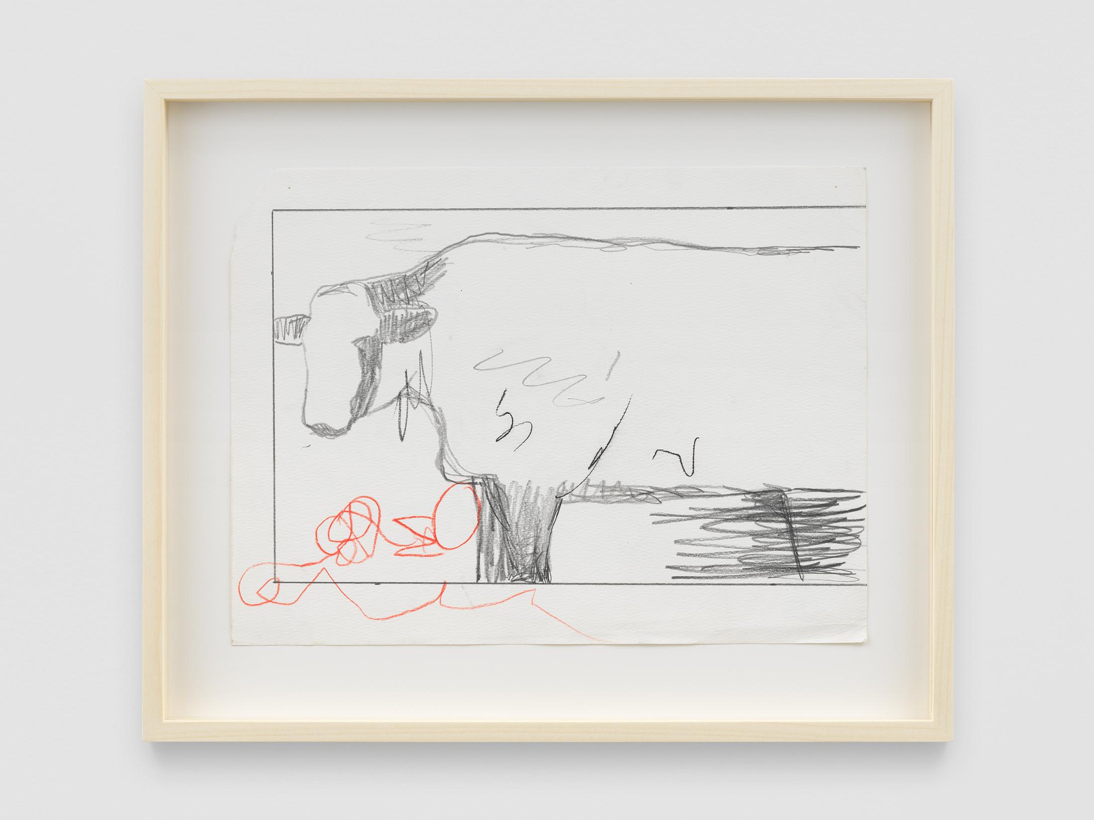 Exhibition View Joe Bradley Soloshow «Sub Ek; view on Joe Bradley, Untitled, 2019, Graphite and colored pencil on paper, 23 x 30.5 cm» at Galerie Eva Presenhuber, Waldmannstrasse, Zurich, 2020 / © Joe Bradley / Courtesy: the artist and Galerie Eva Presenhuber, Zurich / New York