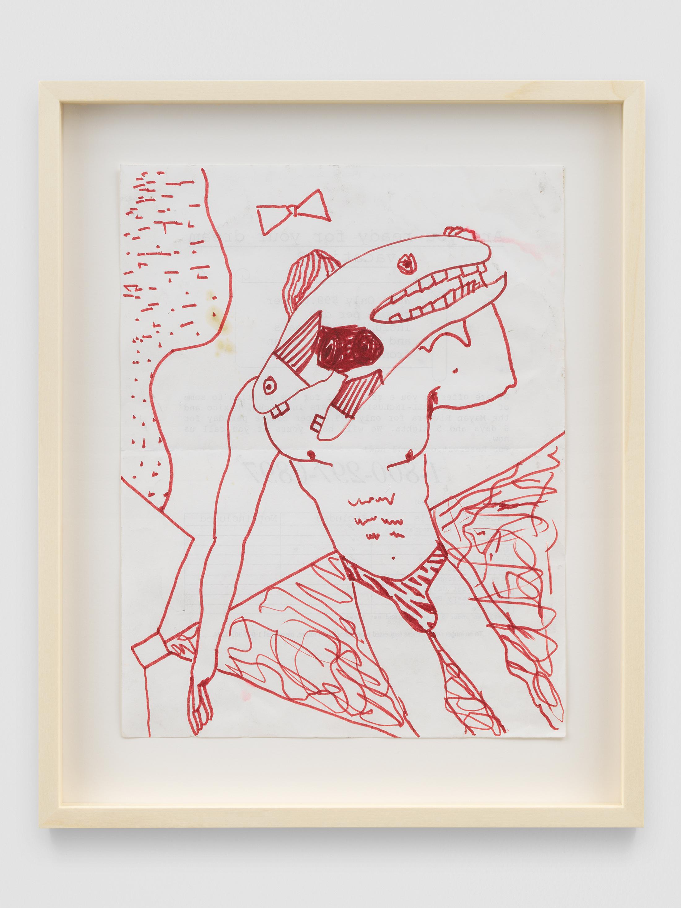 Exhibition View Joe Bradley Soloshow «Sub Ek; view on Joe Bradley, Untitled, 2019, Ink on paper, 21.5 x 28 cm» at Galerie Eva Presenhuber, Waldmannstrasse, Zurich, 2020 / © Joe Bradley / Courtesy: the artist and Galerie Eva Presenhuber, Zurich / New York