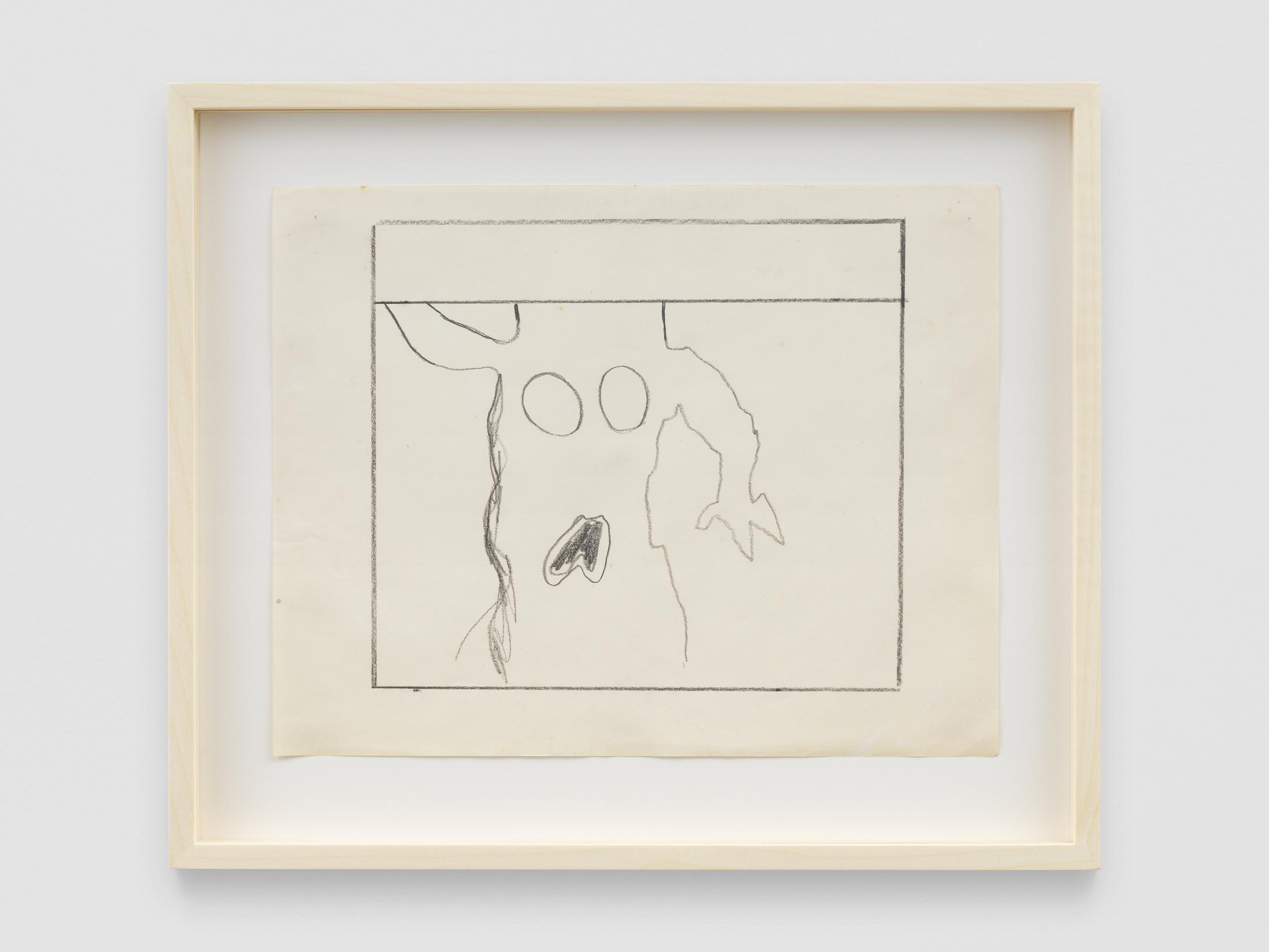Exhibition View Joe Bradley Soloshow «Sub Ek; view on Joe Bradley, Untitled, 2019, Pencil on paper, 22 x 28 cm» at Galerie Eva Presenhuber, Waldmannstrasse, Zurich, 2020 / © Joe Bradley / Courtesy: the artist and Galerie Eva Presenhuber, Zurich / New York