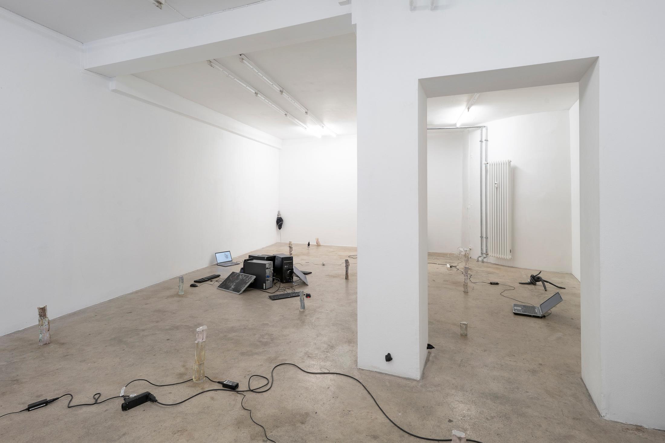 Exhibition View Group Show «THIS MESSAGE COULD BE FOR YOU» at Milieu, Berne, 2023 / Photo: Claude Barrault / Courtesy: the artists and Milieu