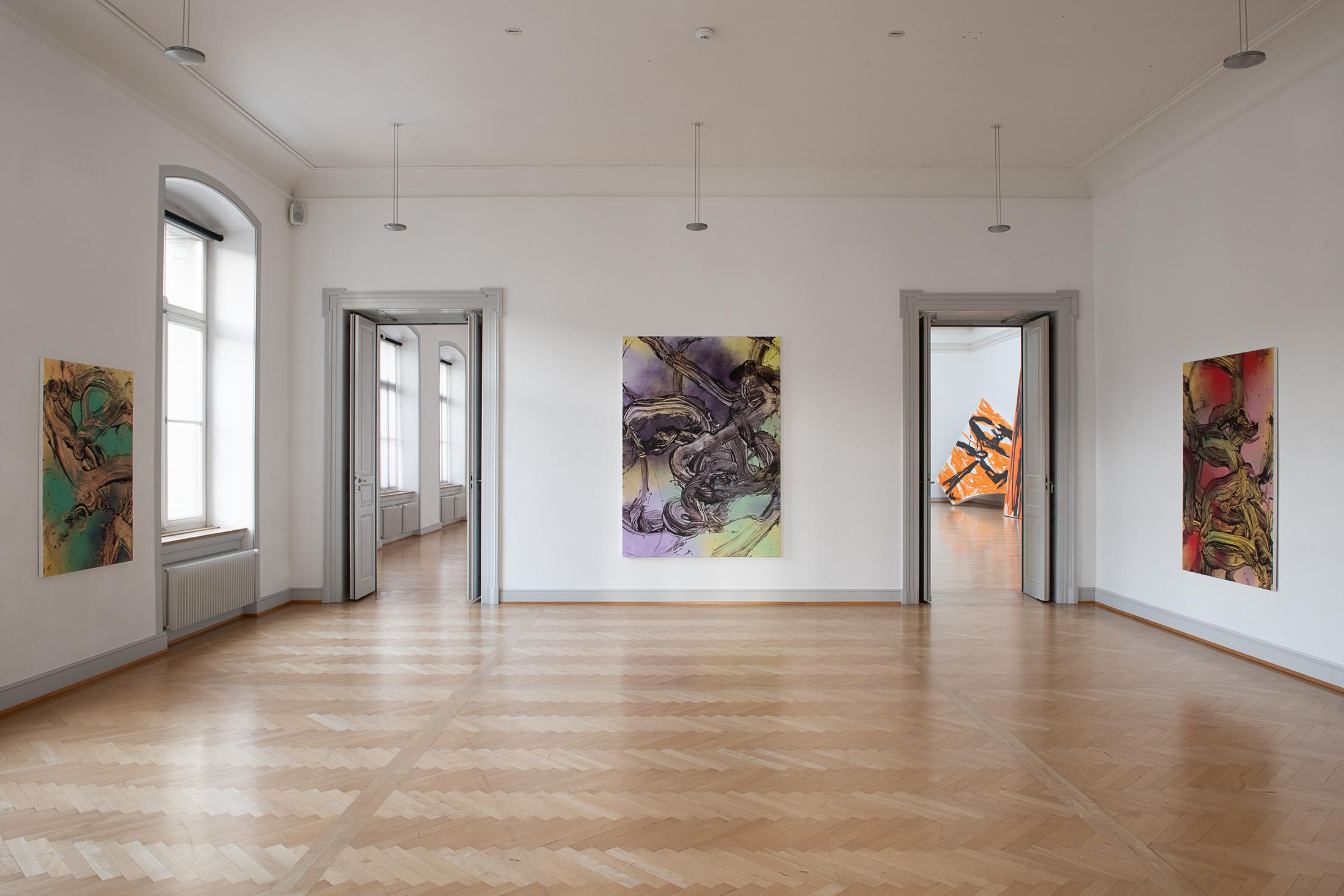 Installation View Judy Millar Soloshow «The Future and the Past Perfect» at Kunstmuseum St. Gallen, 2019 / Photo: Sebastian Stalder