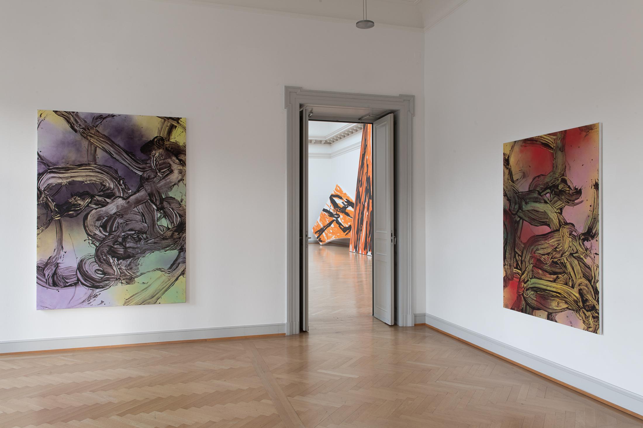 Installation View Judy Millar Soloshow «The Future and the Past Perfect» at Kunstmuseum St. Gallen, 2019 / Photo: Sebastian Stalder