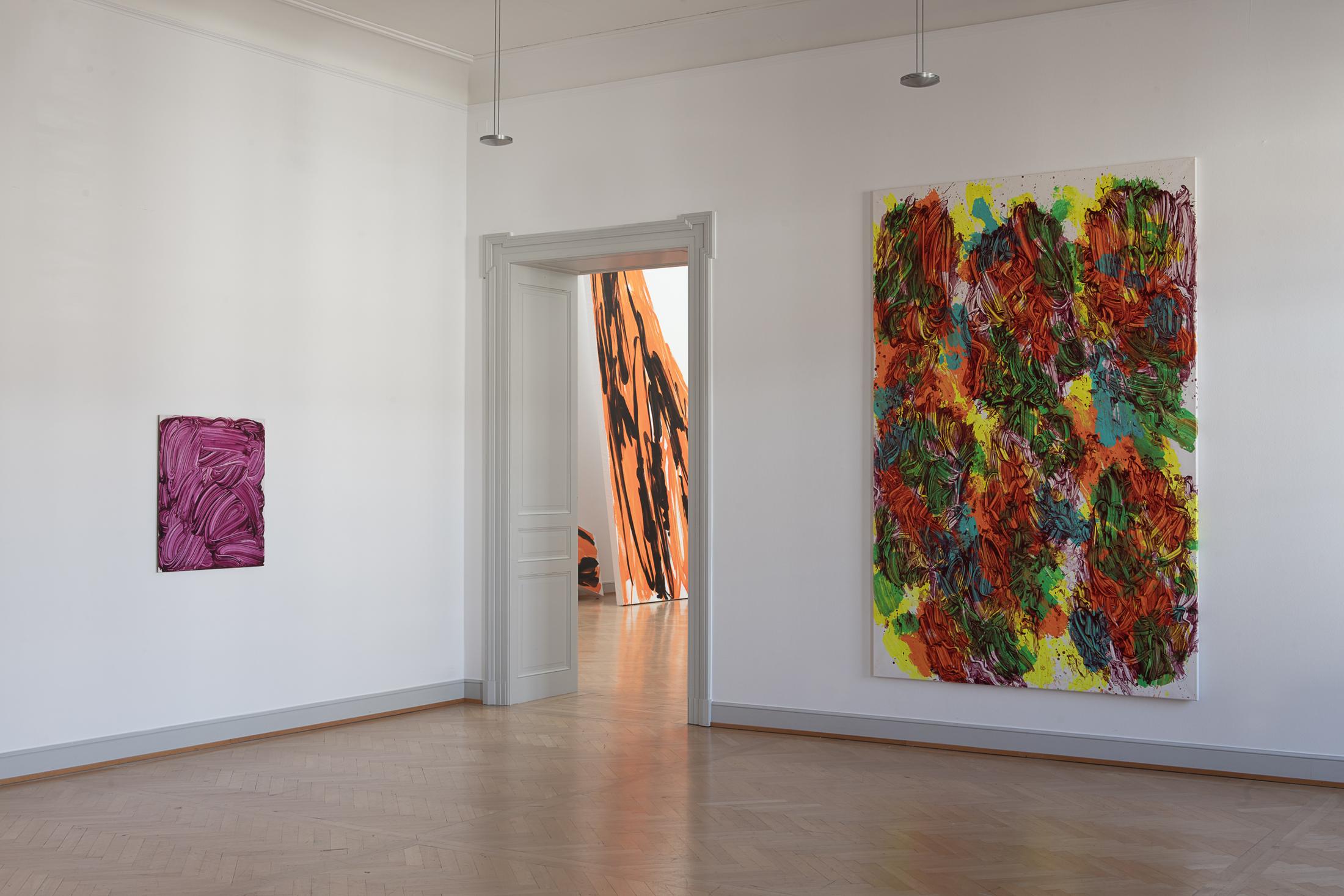 Installation View Judy Millar Soloshow «The Future and the Past Perfect» at Kunstmuseum St. Gallen, 2019 / Photo: Sebastian Stalder