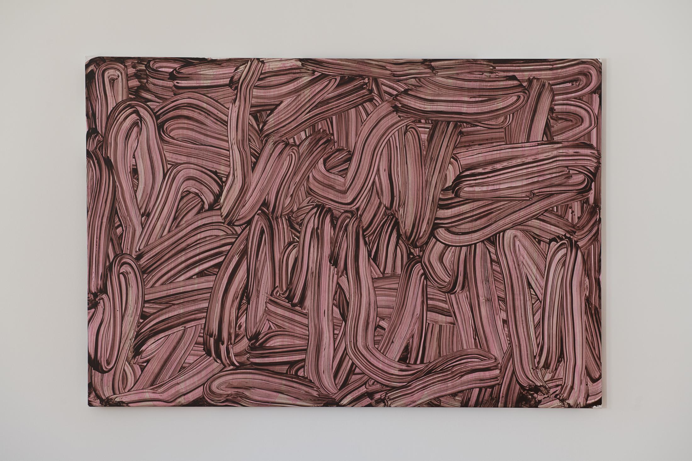 Installation View Judy Millar Soloshow «The Future and the Past Perfect ; view on Don't Call Me Baby Baby, 2002» at Kunstmuseum St. Gallen, 2019 / Photo: Sebastian Stalder