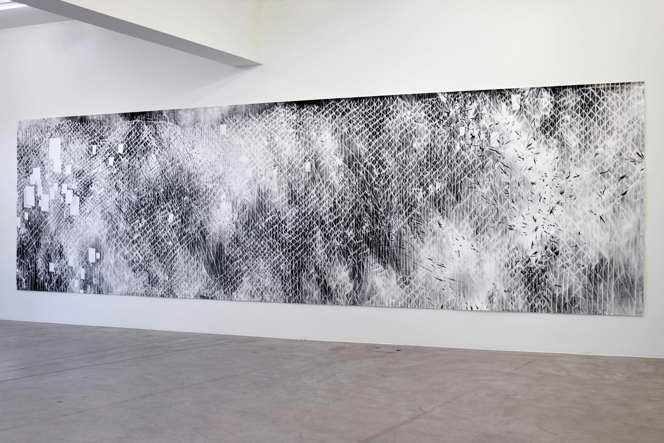 Exhibition View Julia Steiner Soloshow «Circular Flight; view on System (fence), 2019» at Galerie Urs Meile, Lucerne, 2020 / Photo: © Galerie Urs Meile / Courtesy: the artist and Galerie Urs Meile