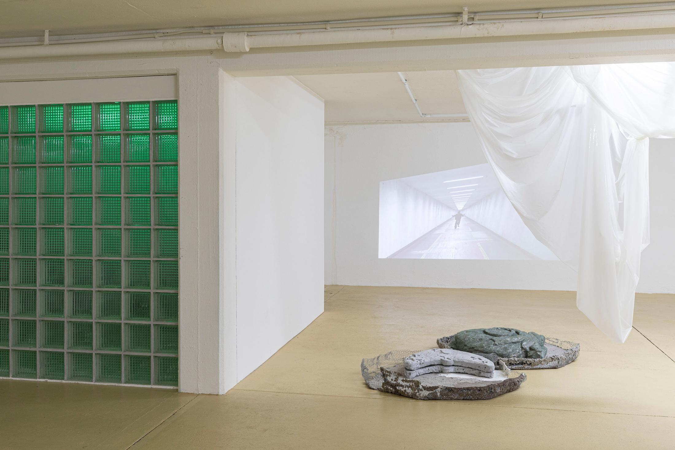 Exhibition View Julia Znoj Solo Show «aquadrome bubblepad» at unanimous consent, Zurich, 2021 / Photo: Michal Florence Schorro / Courtesy: unanimous consent and the artist