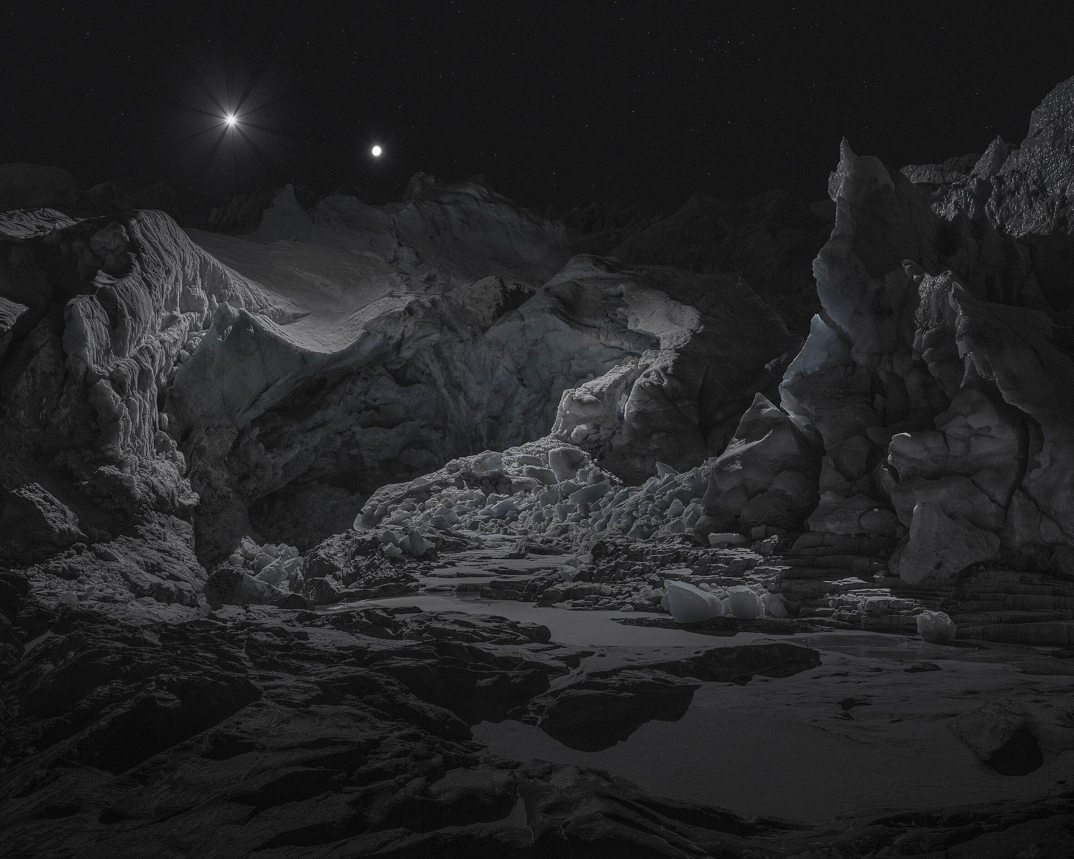 Exhibition View Julian Charrière Soloshow «Towards No Earthly Pole; view on Julian Charrière, Towards No Earthly Pole - Horseshoe, 2019, (video still)» at Aargauer Kunsthaus, Aarau, 2020 / © 2020, ProLitteris, Zürich / Courtesy: the artist