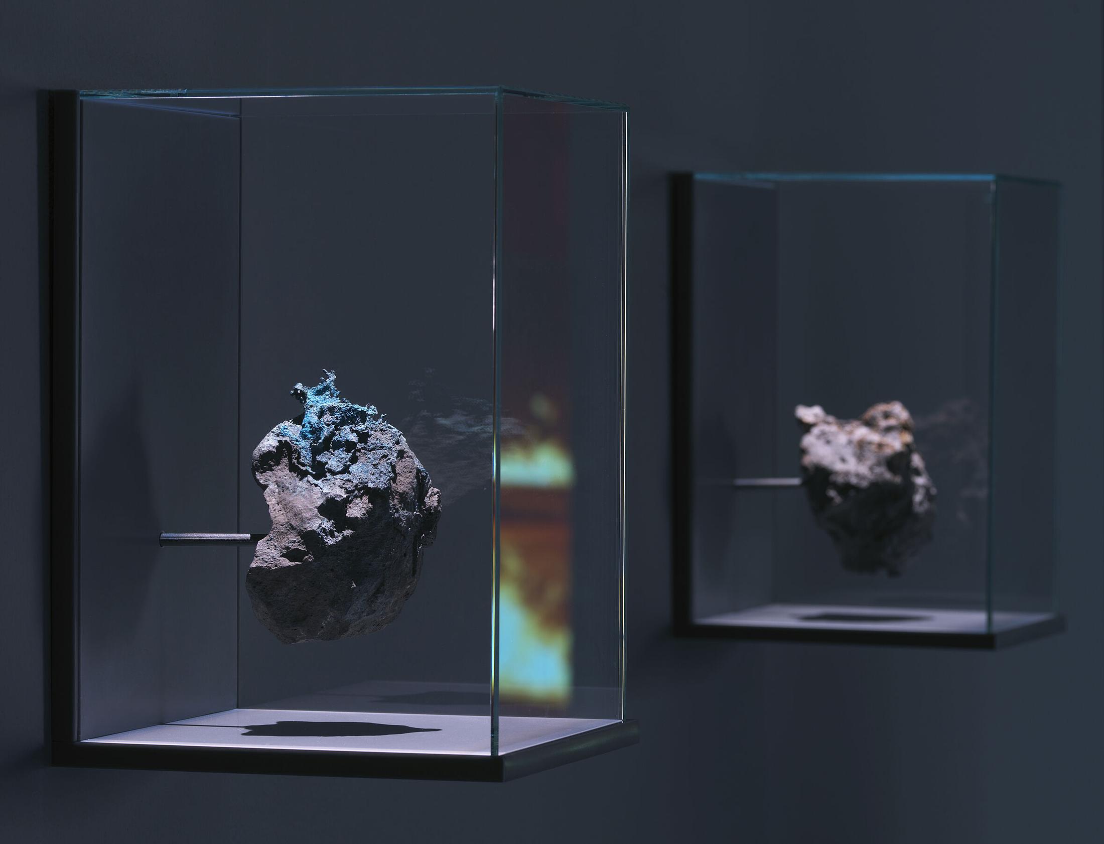 Exhibition View Julian Charrière Soloshow «Towards No Earthly Pole; view on Julian Charrière, Metamorphism LVII, 2016» at Aargauer Kunsthaus, Aarau, 2020 / Photo: Jens Ziehe / © 2020, ProLitteris, Zürich / Courtesy: the artist