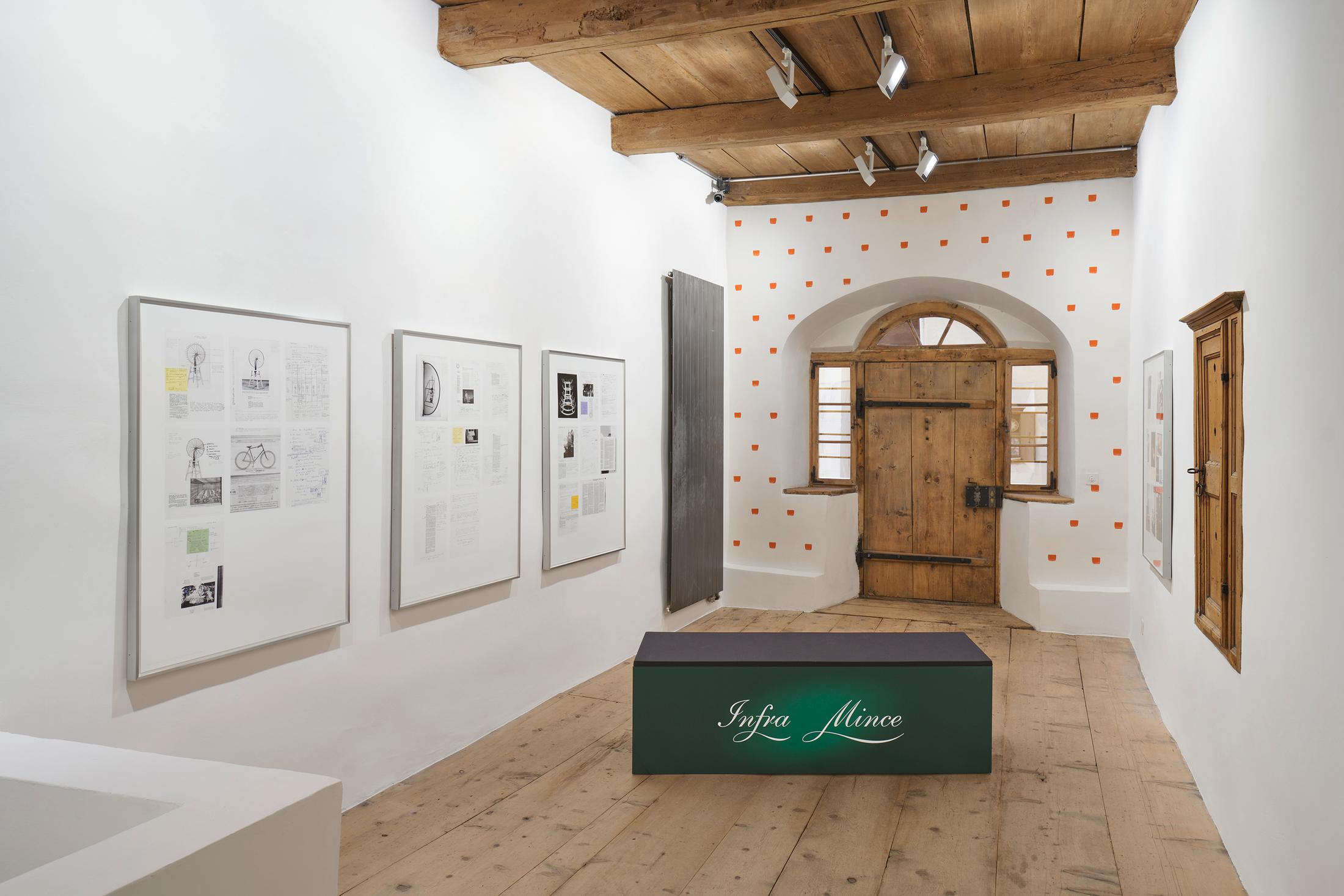 Installation View Julian Charrière Soloshow «Ever Since We Crawled Out / view on An Invitaton to Disappear, 2018» at Galerie Tschudi, Zuoz / Photo: Ralph Feiner / Courtesy: the artist and Galerie Tschudi, Zuoz