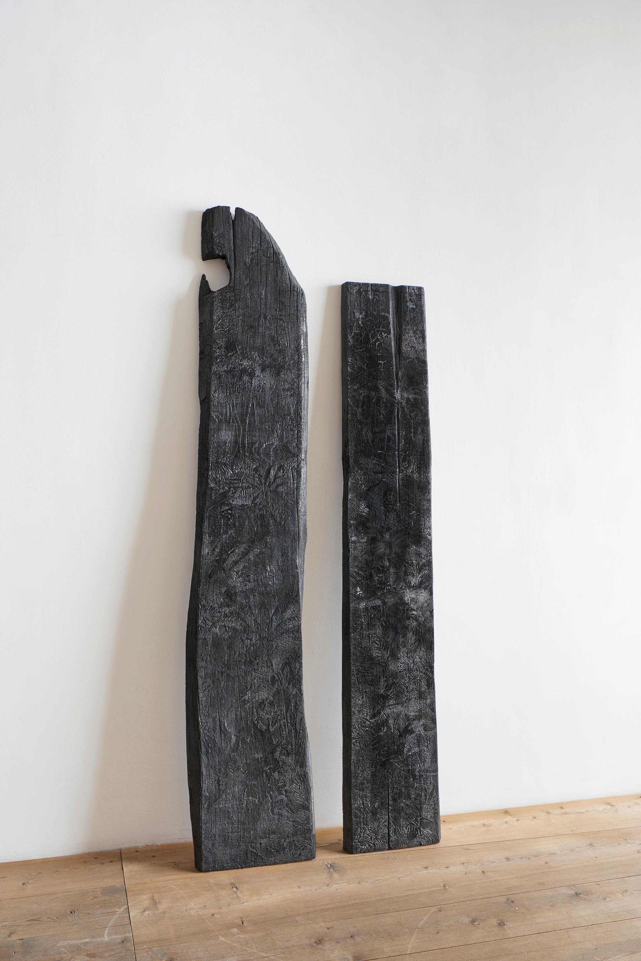 Installation View Julian Charrière Soloshow «Ever Since We Crawled Out / view on An Invitaton to Disappear, 2018» at Galerie Tschudi, Zuoz / Photo: Ralph Feiner / Courtesy: the artist and Galerie Tschudi, Zuoz