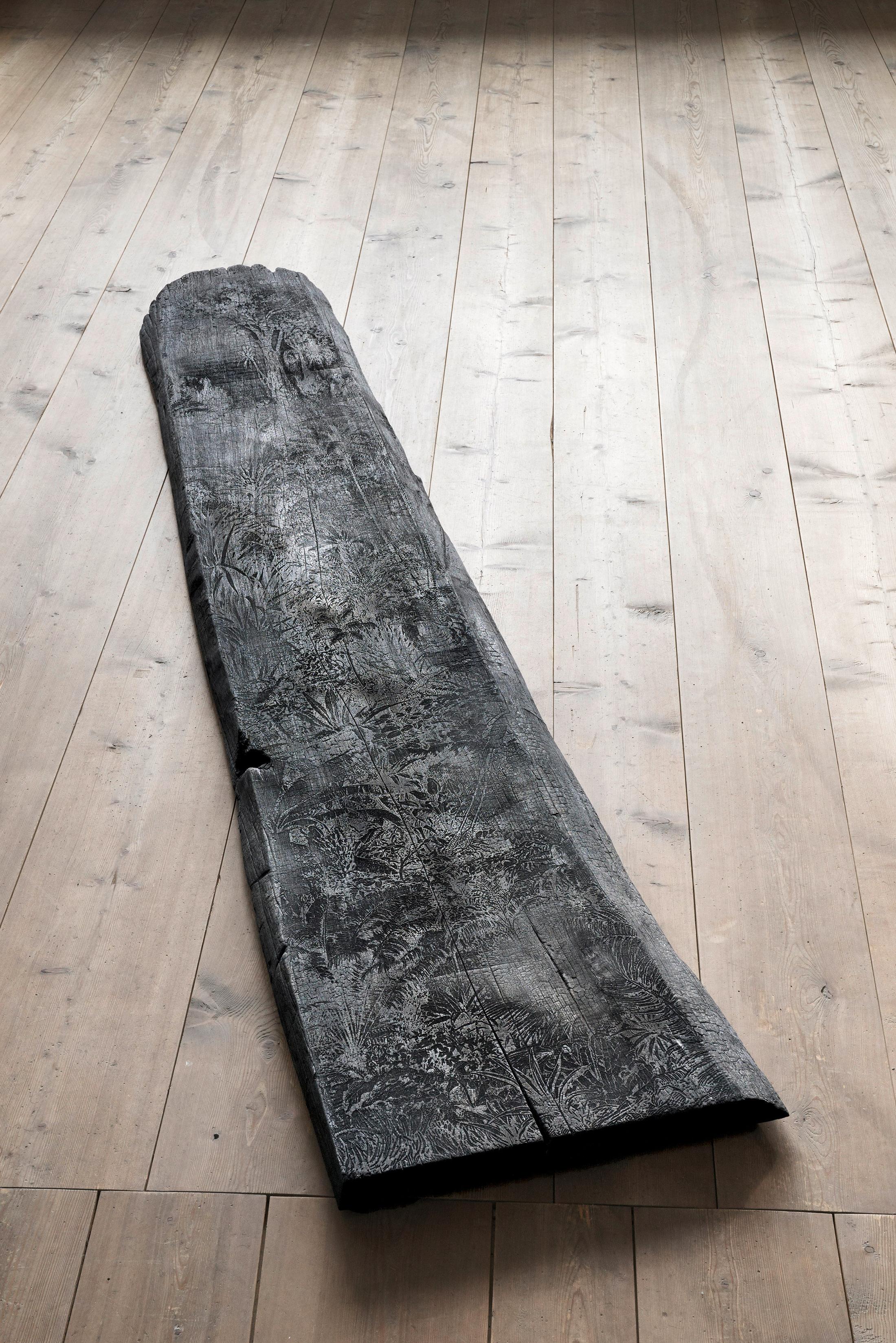 Installation View Julian Charrière Soloshow «Ever Since We Crawled Out / view on An Invitaton to Disappear, 2018» at Galerie Tschudi, Zuoz / Photo: Ralph Feiner / Courtesy: the artist and Galerie Tschudi, Zuoz