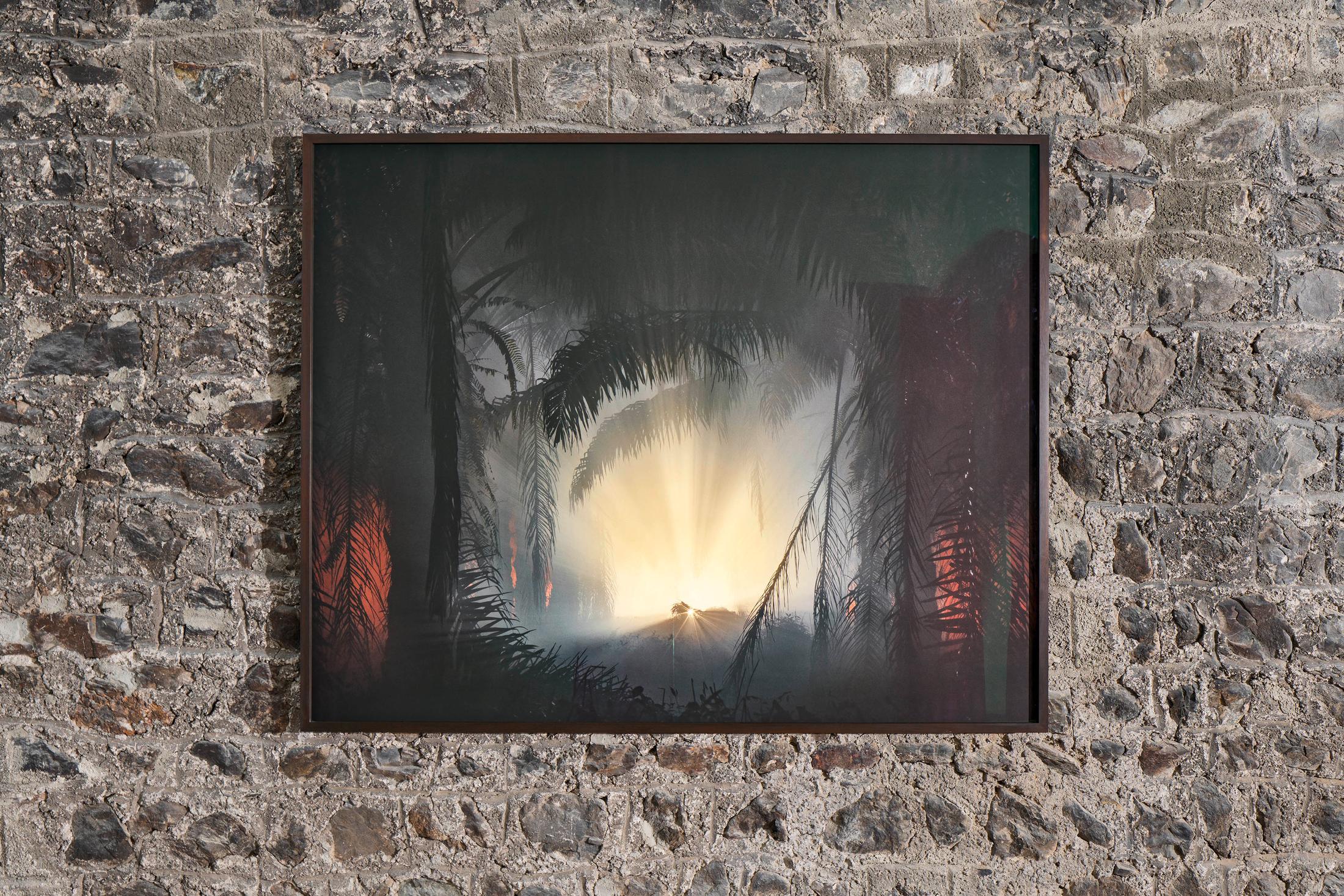 Installation View Julian Charrière Soloshow «Ever Since We Crawled Out / view on An Invitaton to Disappear, 2018» at Galerie Tschudi, Zuoz / Photo: Ralph Feiner / Courtesy: the artist and Galerie Tschudi, Zuoz