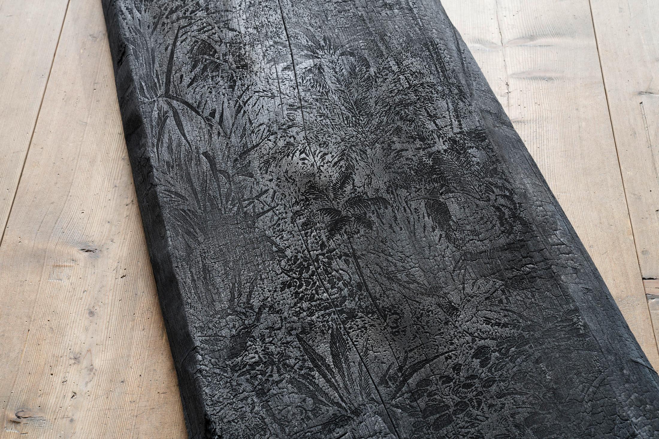 Installation View Julian Charrière Soloshow «Ever Since We Crawled Out / view on An Invitaton to Disappear, 2018» at Galerie Tschudi, Zuoz / Photo: Ralph Feiner / Courtesy: the artist and Galerie Tschudi, Zuoz