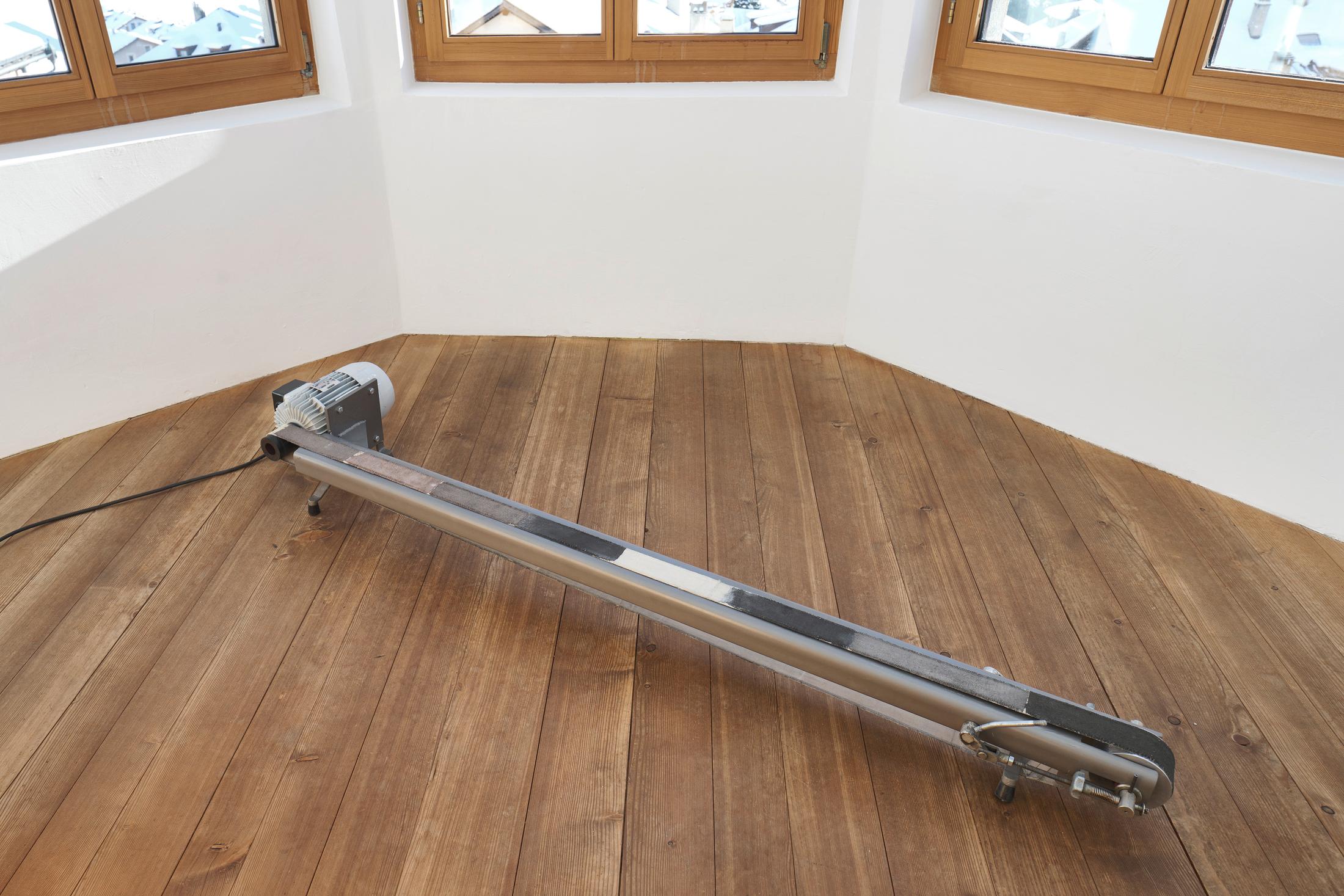 Installation View Julian Charrière Soloshow «Ever Since We Crawled Out / view on An Invitaton to Disappear, 2018» at Galerie Tschudi, Zuoz / Photo: Ralph Feiner / Courtesy: the artist and Galerie Tschudi, Zuoz