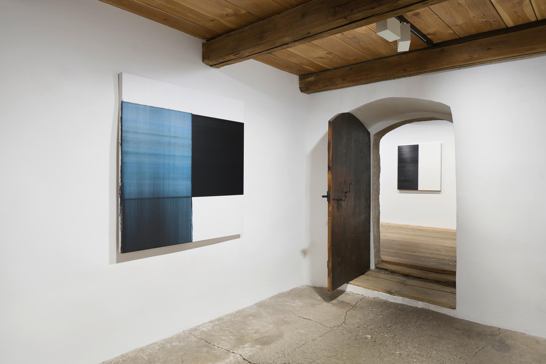 Installation View Julian Charrière Soloshow «Ever Since We Crawled Out / view on An Invitaton to Disappear, 2018» at Galerie Tschudi, Zuoz / Photo: Ralph Feiner / Courtesy: the artist and Galerie Tschudi, Zuoz