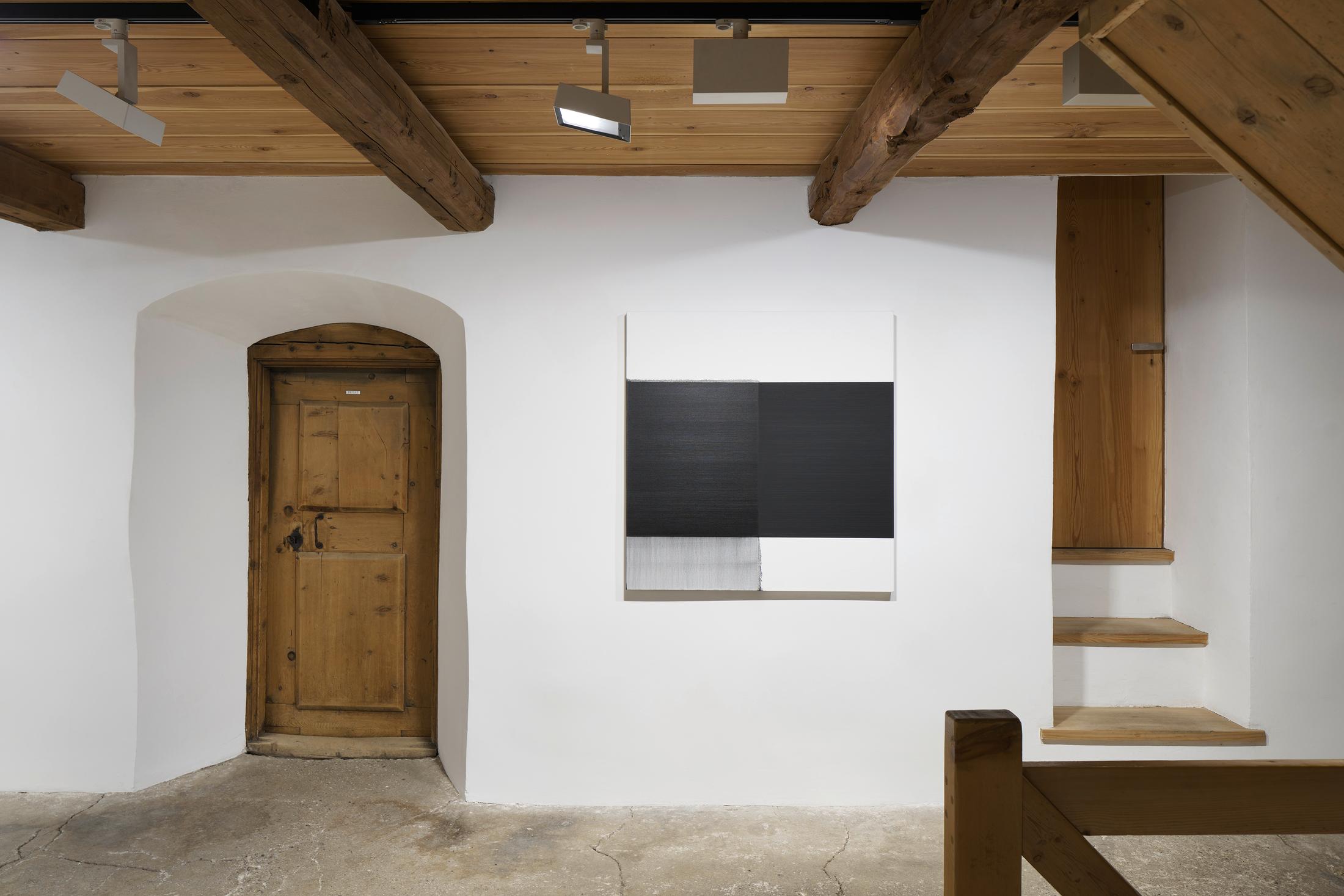 Installation View Julian Charrière Soloshow «Ever Since We Crawled Out / view on An Invitaton to Disappear, 2018» at Galerie Tschudi, Zuoz / Photo: Ralph Feiner / Courtesy: the artist and Galerie Tschudi, Zuoz