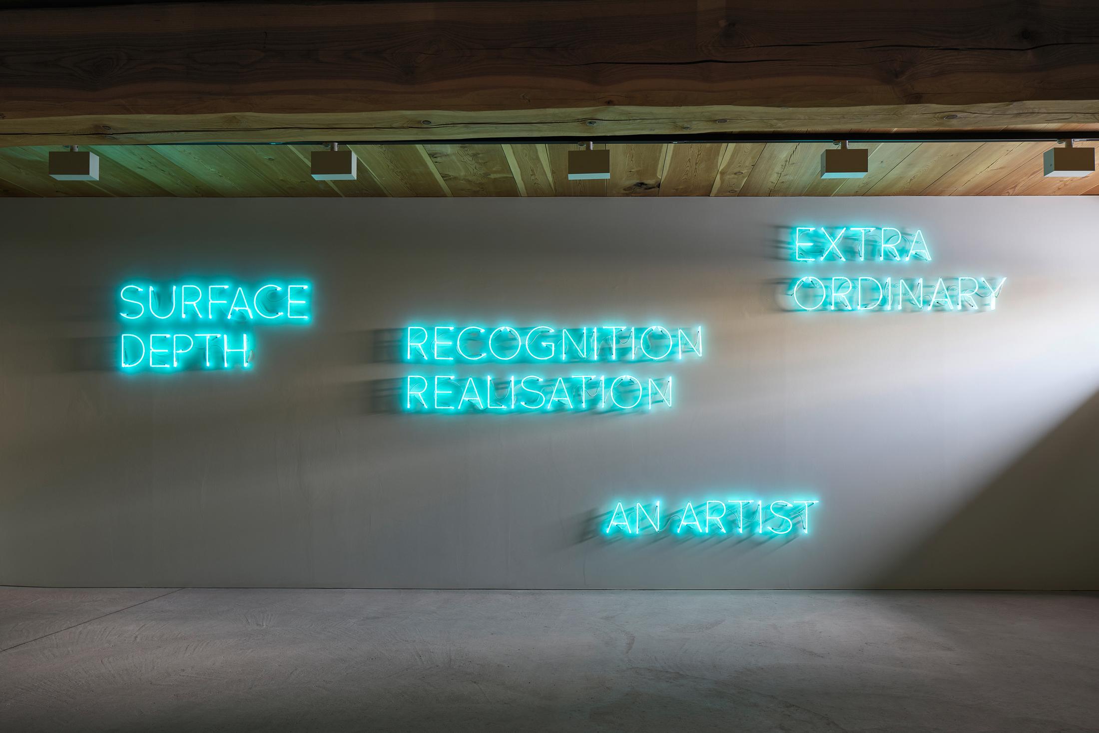 Installation View Julian Charrière Soloshow «Ever Since We Crawled Out / view on An Invitaton to Disappear, 2018» at Galerie Tschudi, Zuoz / Photo: Ralph Feiner / Courtesy: the artist and Galerie Tschudi, Zuoz