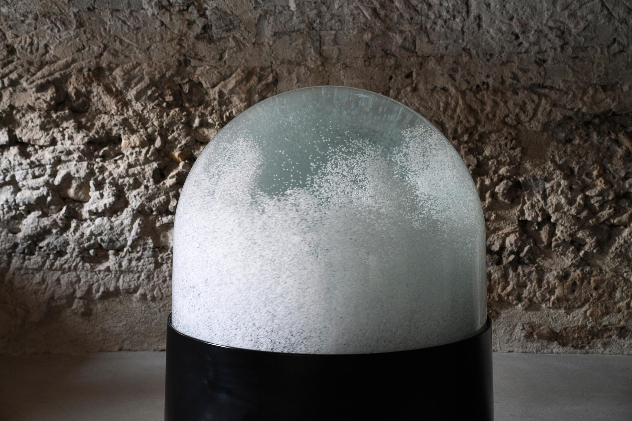 Installation View Julian Charrière Soloshow «Ever Since We Crawled Out / view on An Invitaton to Disappear, 2018» at Galerie Tschudi, Zuoz / Photo: Ralph Feiner / Courtesy: the artist and Galerie Tschudi, Zuoz