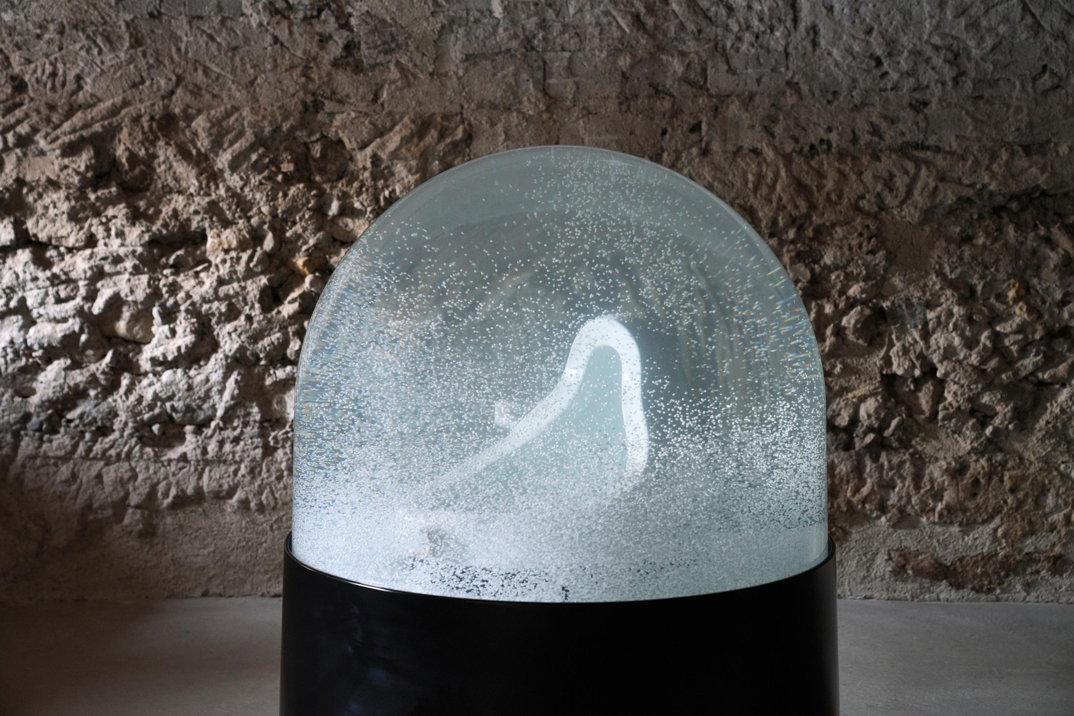 Installation View Julian Charrière Soloshow «Ever Since We Crawled Out / view on An Invitaton to Disappear, 2018» at Galerie Tschudi, Zuoz / Photo: Ralph Feiner / Courtesy: the artist and Galerie Tschudi, Zuoz