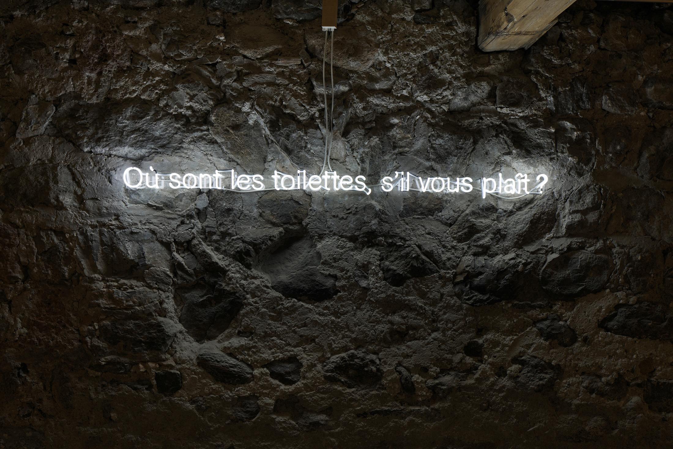 Installation View Julian Charrière Soloshow «Ever Since We Crawled Out / view on An Invitaton to Disappear, 2018» at Galerie Tschudi, Zuoz / Photo: Ralph Feiner / Courtesy: the artist and Galerie Tschudi, Zuoz