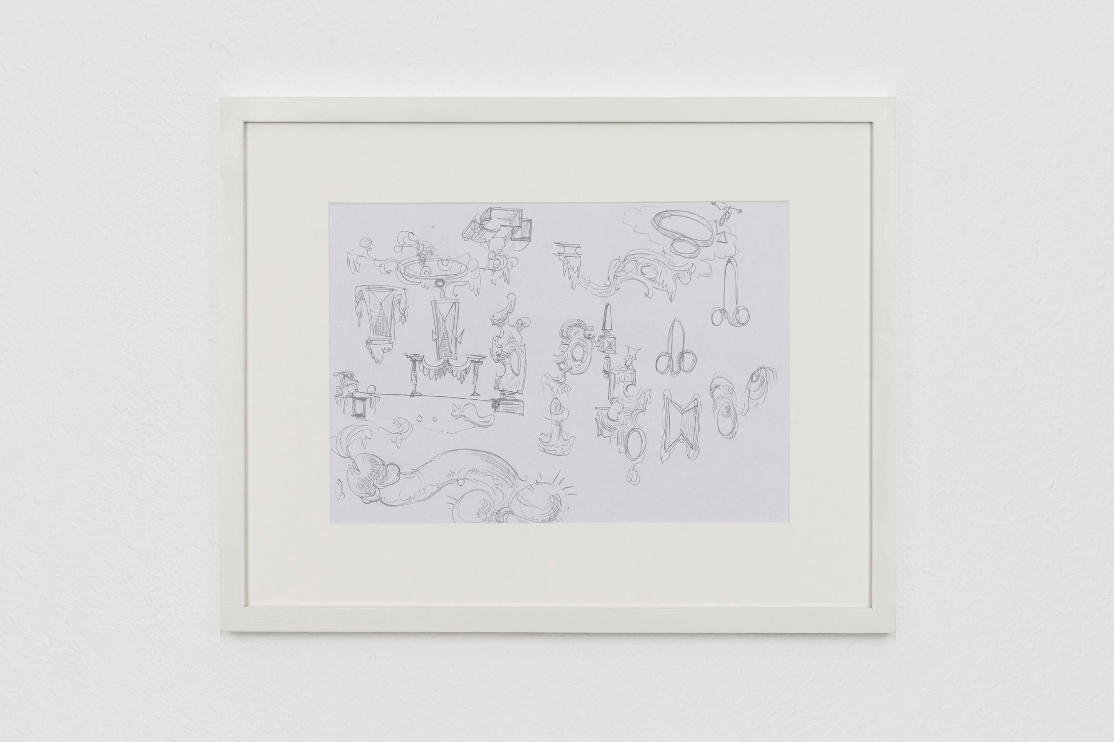 Exhibition View Julian Göthe Solo Show «The Fat Shadow; view on Julian Göthe, Sculpture Designs, 2019» at suns.works, Zurich, 2021 / Photo: Claude Barrault / Courtesy: the artist and suns.works