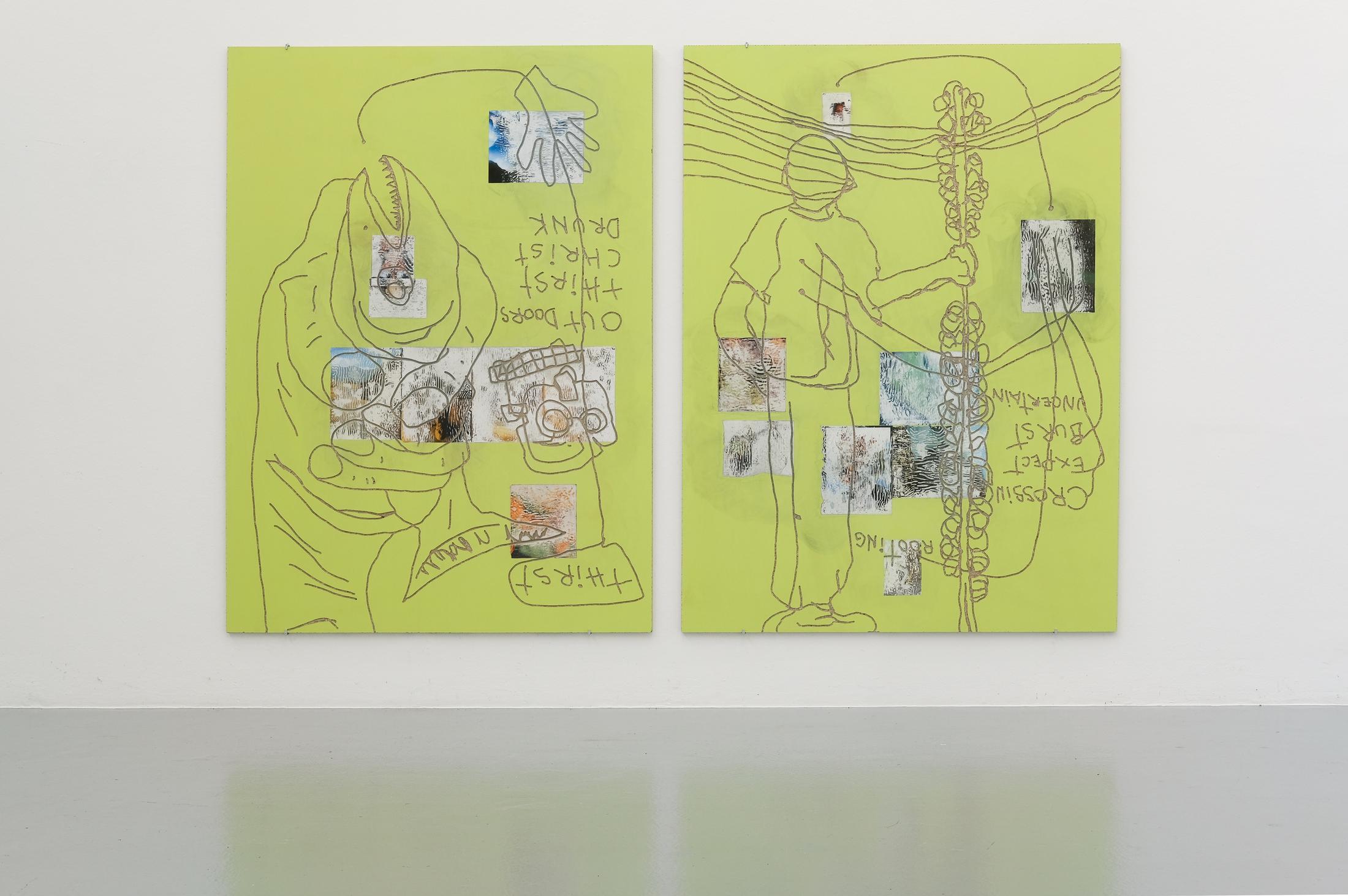 Exhibition View Julien Creuzet Soloshow «Il pleut encore, des minis gouttelettes (…)» at CAN, Neuchâtel, 2019 / Photo: Sebastian Verdon / Courtesy: the artist and CAN