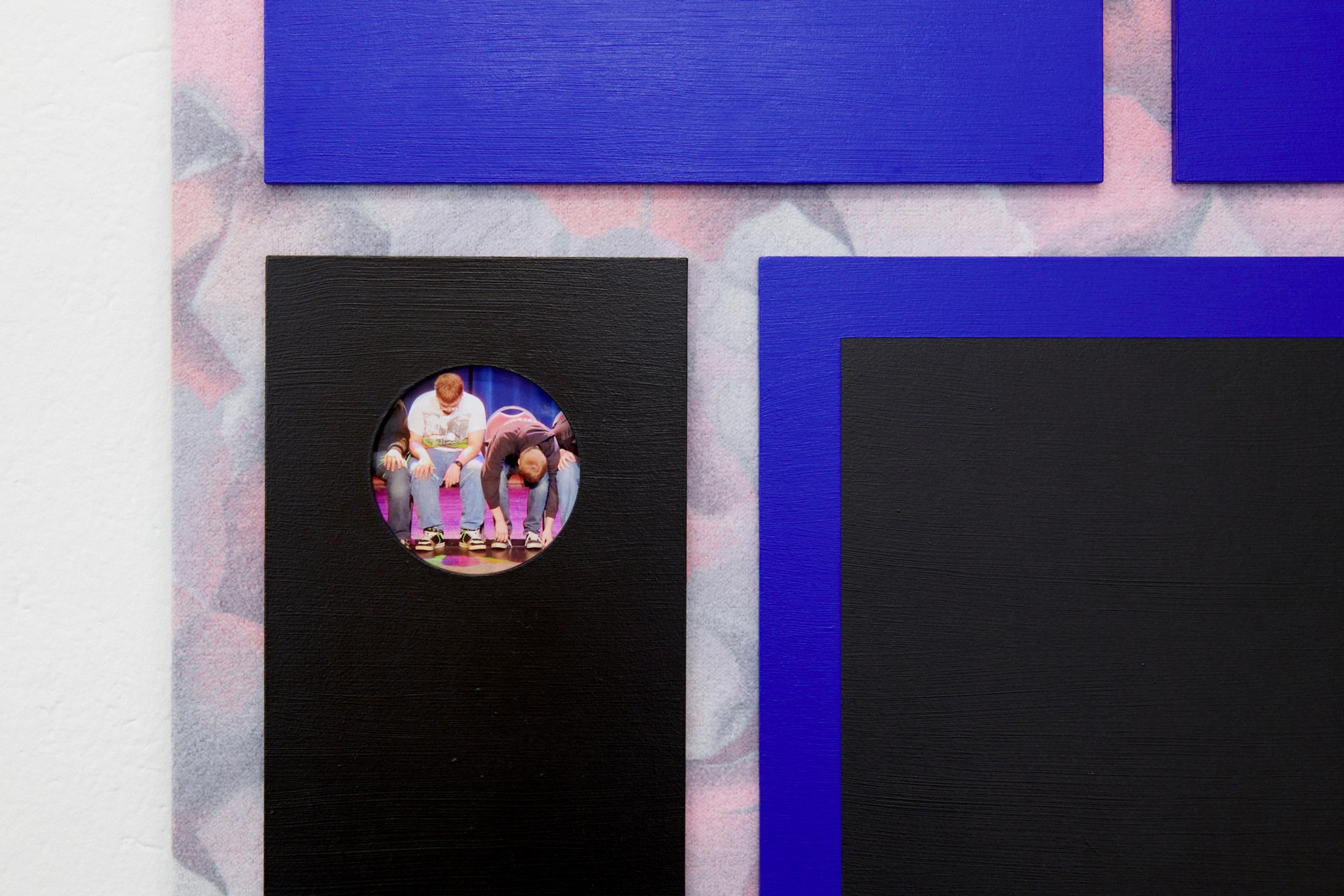 Exhibition View Karin Borer and Monika Emmanuelle Kazi Duo Show «Blink; view on Karin Borer, Boy to Rabbit, 2021 (Detail)» at WallStreet, Fribourg, 2021 / Photo: Guillaume Python / Courtesy: the artist and WallStreet