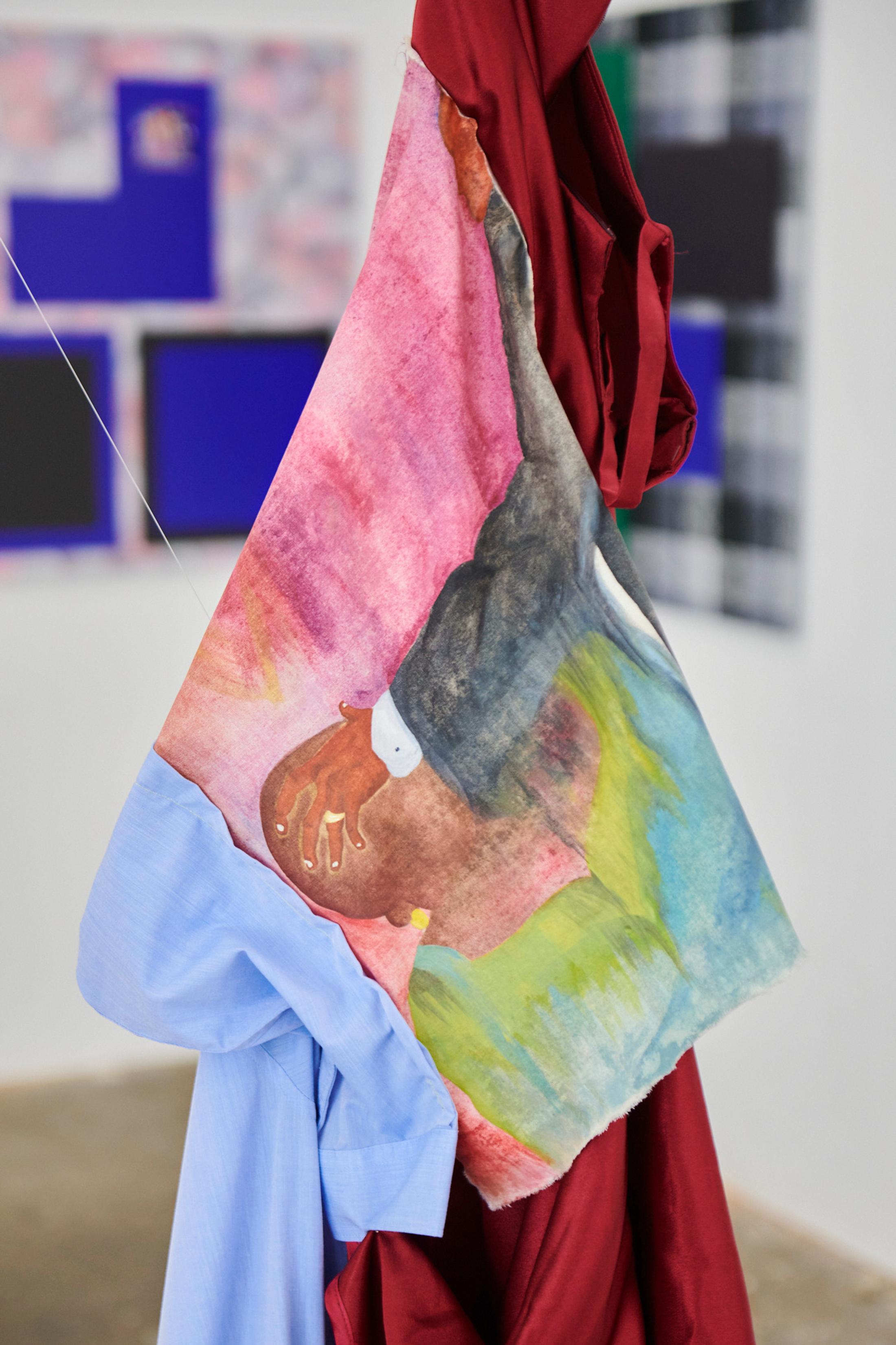 Exhibition View Karin Borer and Monika Emmanuelle Kazi Duo Show «Blink; view on Monika Emmanuelle Kazi, Take the spirit away, 2021» at WallStreet, Fribourg, 2021 / Photo: Guillaume Python / Courtesy: the artist and WallStreet