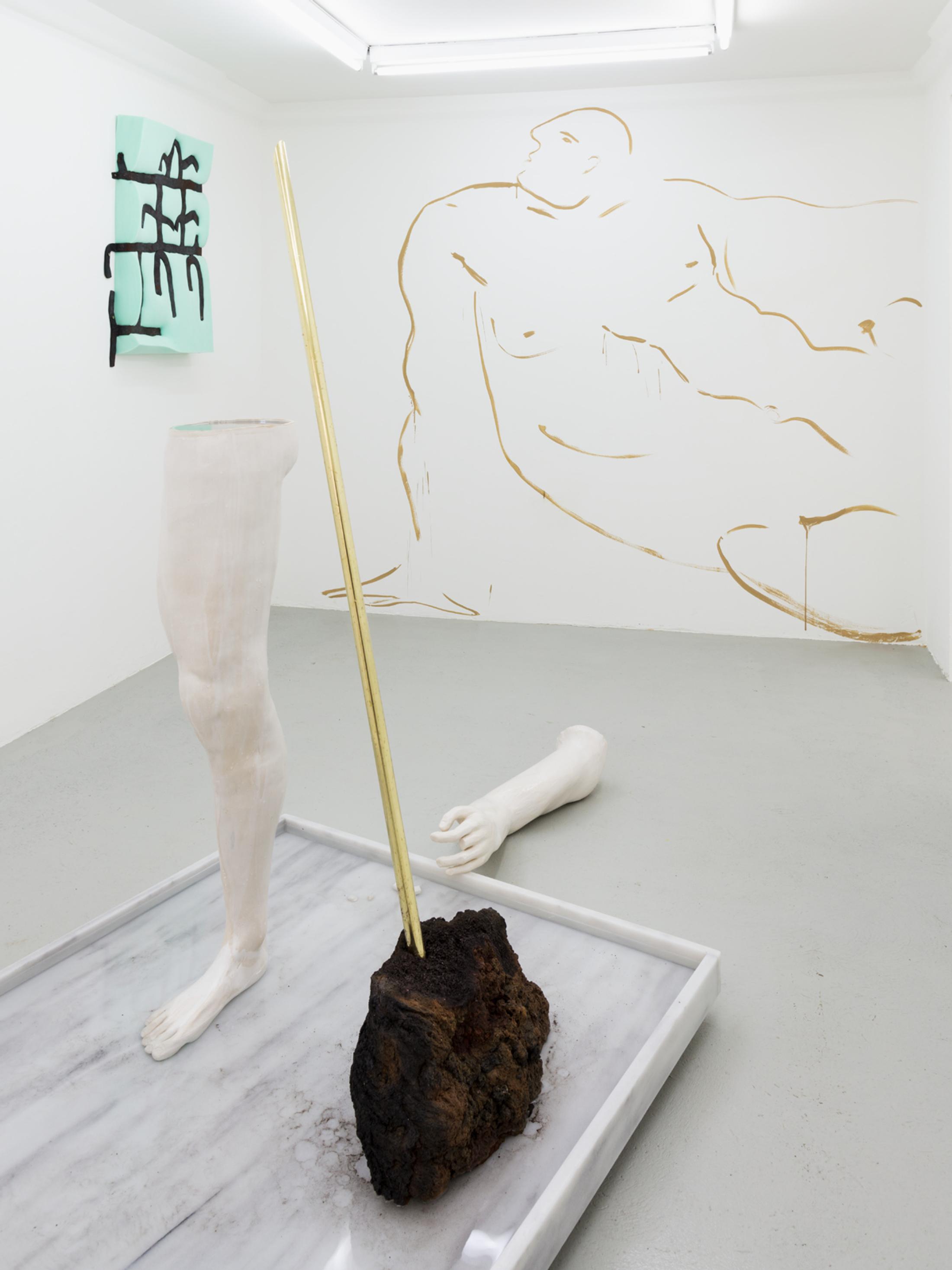 Exhibition View Kasia Fudakowski, Maria Loboda, Zoe Paul at SALTS, Birsfelden / Photo: Gunnar Meier / Courtesy SALTS & the Artists / Samuel Leuenberger & Elise Lammer