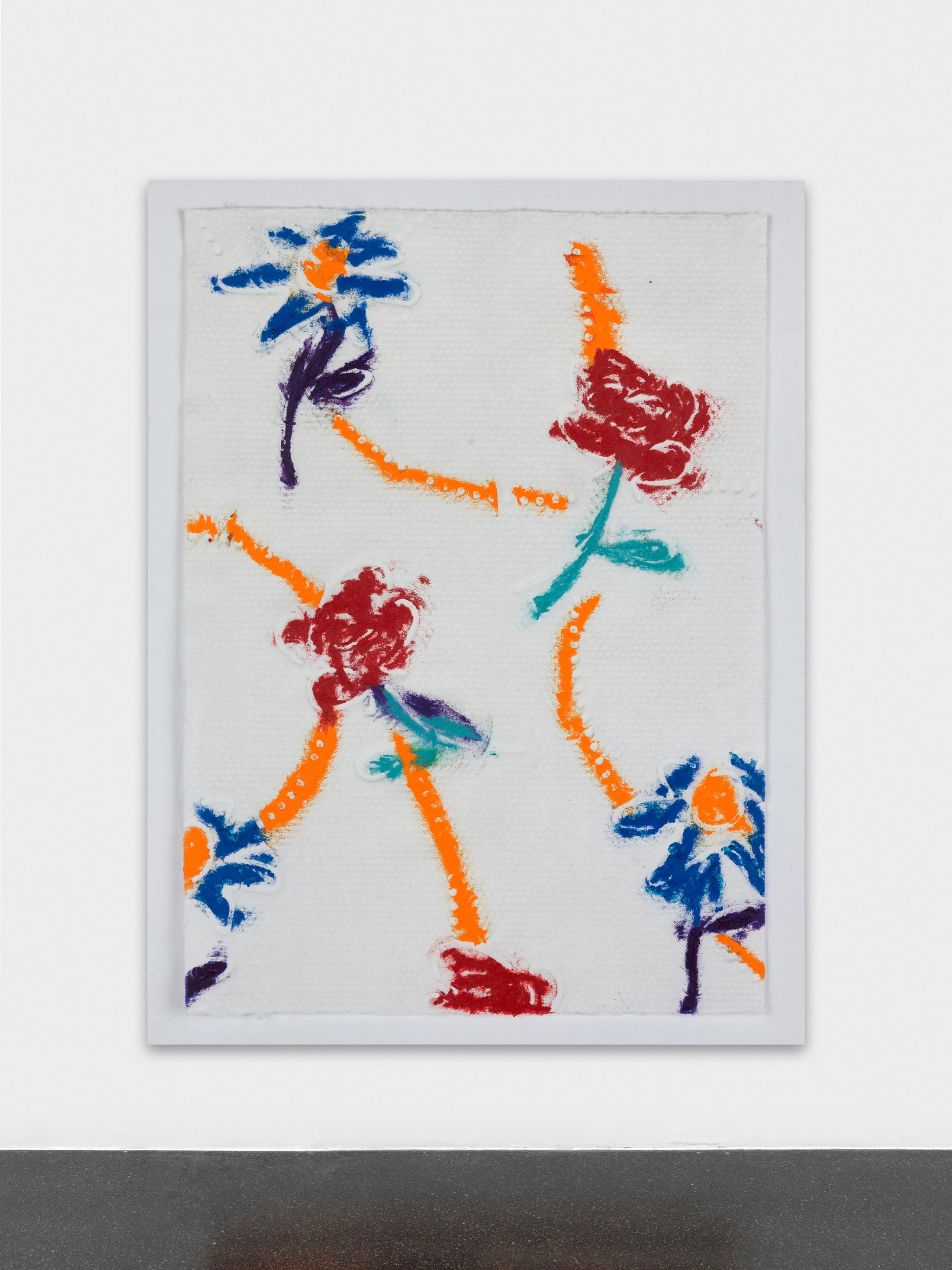 Exhibition View Kaspar Müller Solo Show «In and Out; view on Kaspar Müller, Untitled, 2020, UV cured ink and Sennelier oil pastel on canvas, 210 x 160 x 3 cm» at Galerie Francesca Pia, Zurich, 2020 / Photo: Annik Wetter / Courtesy: the artist and Galerie Francesca Pia