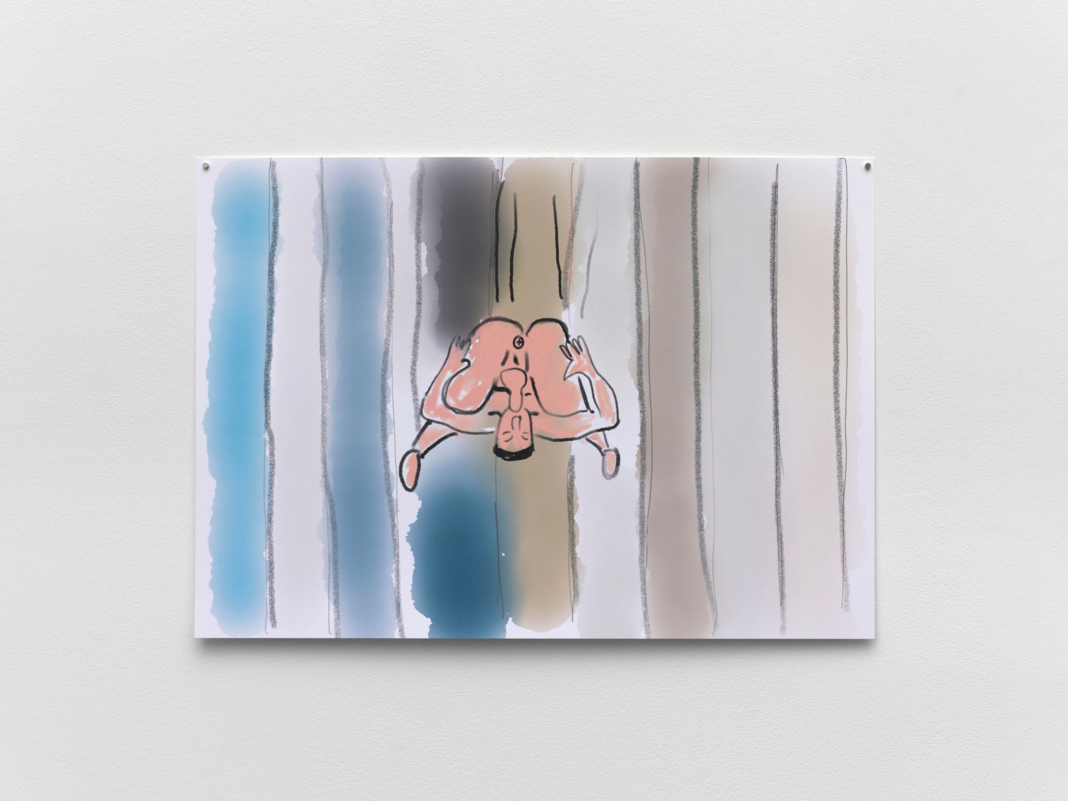 Exhibition View Kaspar Müller Solo Show «In and Out; view on Kaspar Müller, Untitled, 2020, Inkjet on paper, Ed. 1 (+ AP), 42 x 59.4 cm» at Galerie Francesca Pia, Zurich, 2020 / Photo: Annik Wetter / Courtesy: the artist and Galerie Francesca Pia