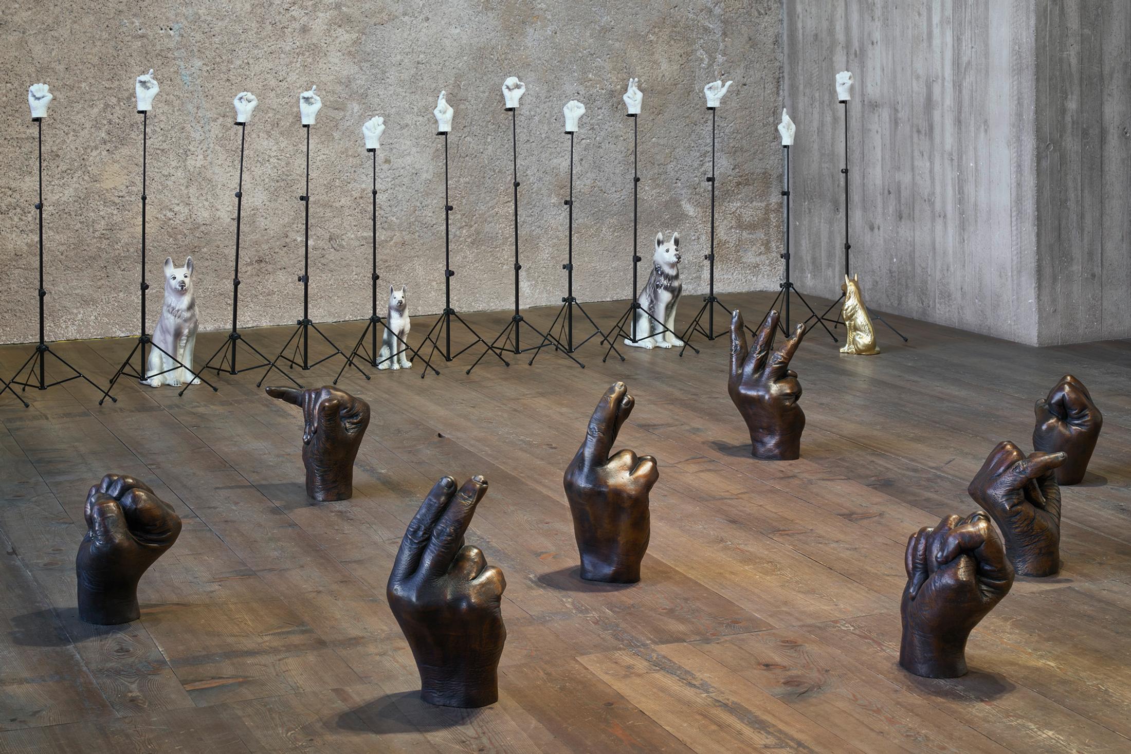 Exhibition View Kemang Wa Lehulere Solo Show «Where Did the Sky Go?; view on Kemang Wa Lehulere, Where Did the Sky Go?, 2020, (detail)» at Galerie Tschudi, Zuoz, Engadin, 2020 / Photo: Ralph Feiner / Courtesy: the artist and Galerie Tschudi