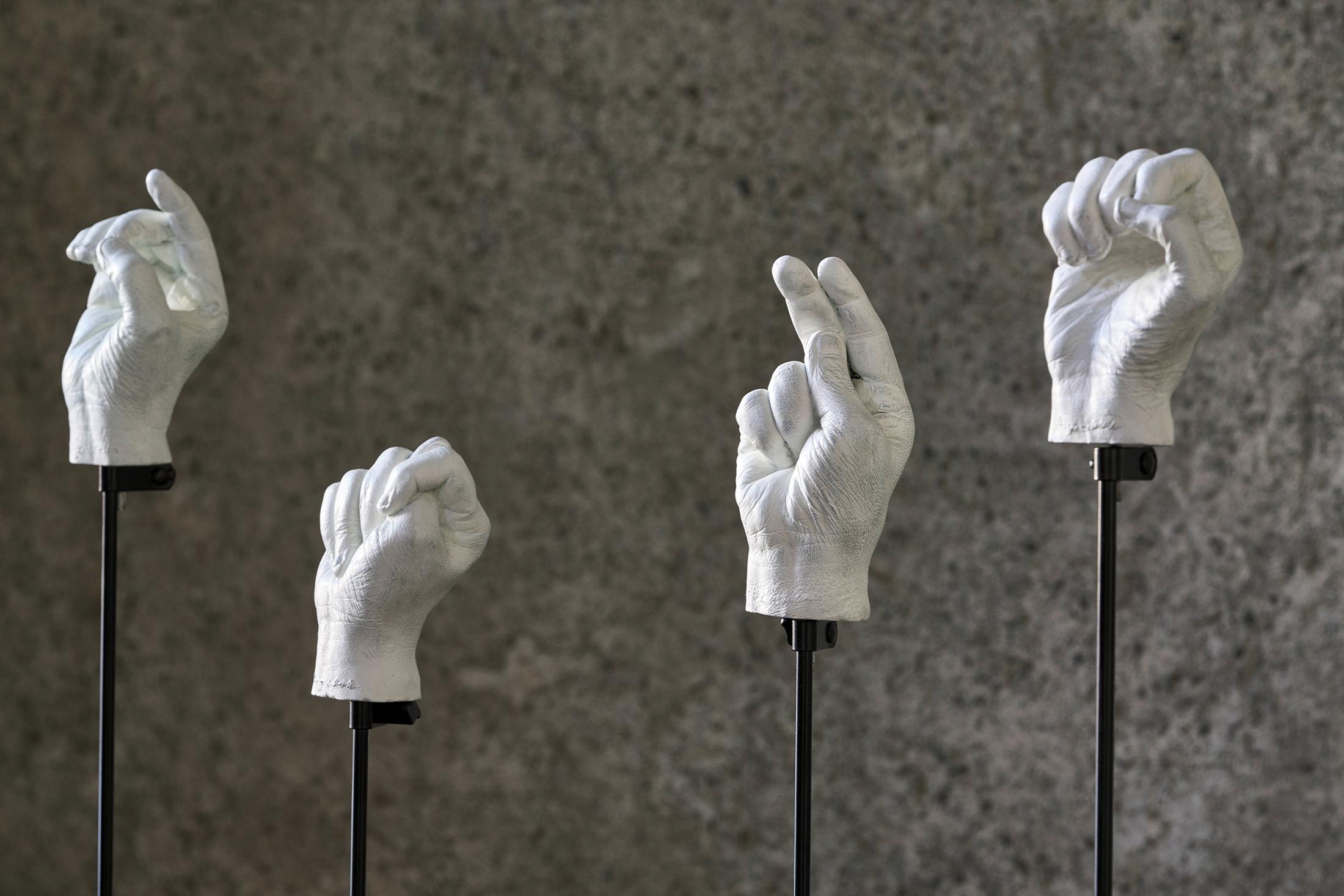 Exhibition View Kemang Wa Lehulere Solo Show «Where Did the Sky Go?; view on Kemang Wa Lehulere, Where Did the Sky Go?, 2020, (detail)» at Galerie Tschudi, Zuoz, Engadin, 2020 / Photo: Ralph Feiner / Courtesy: the artist and Galerie Tschudi