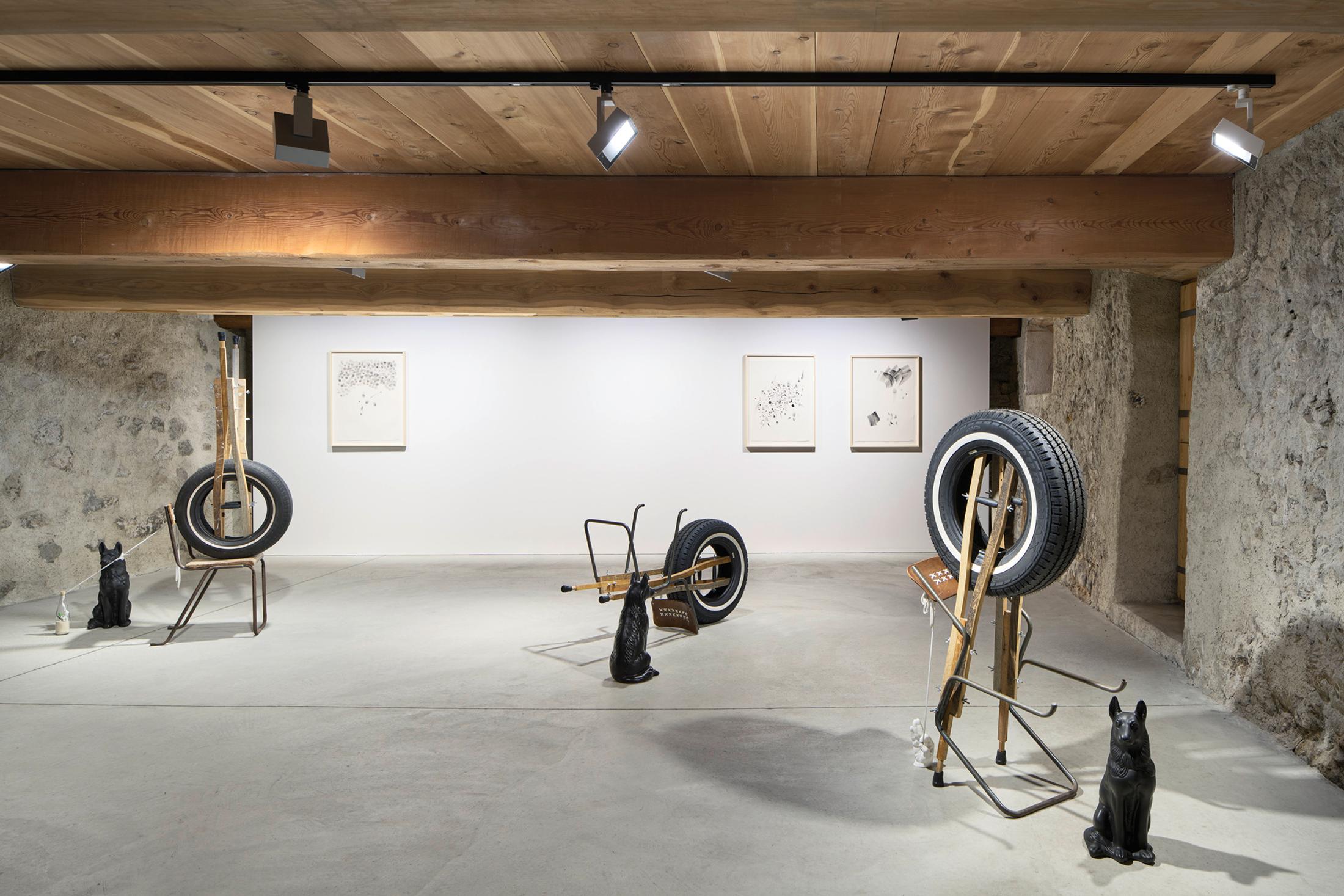 Exhibition View Kemang Wa Lehulere Solo Show «Where Did the Sky Go?» at Galerie Tschudi, Zuoz, Engadin, 2020 / Photo: Ralph Feiner / Courtesy: the artist and Galerie Tschudi