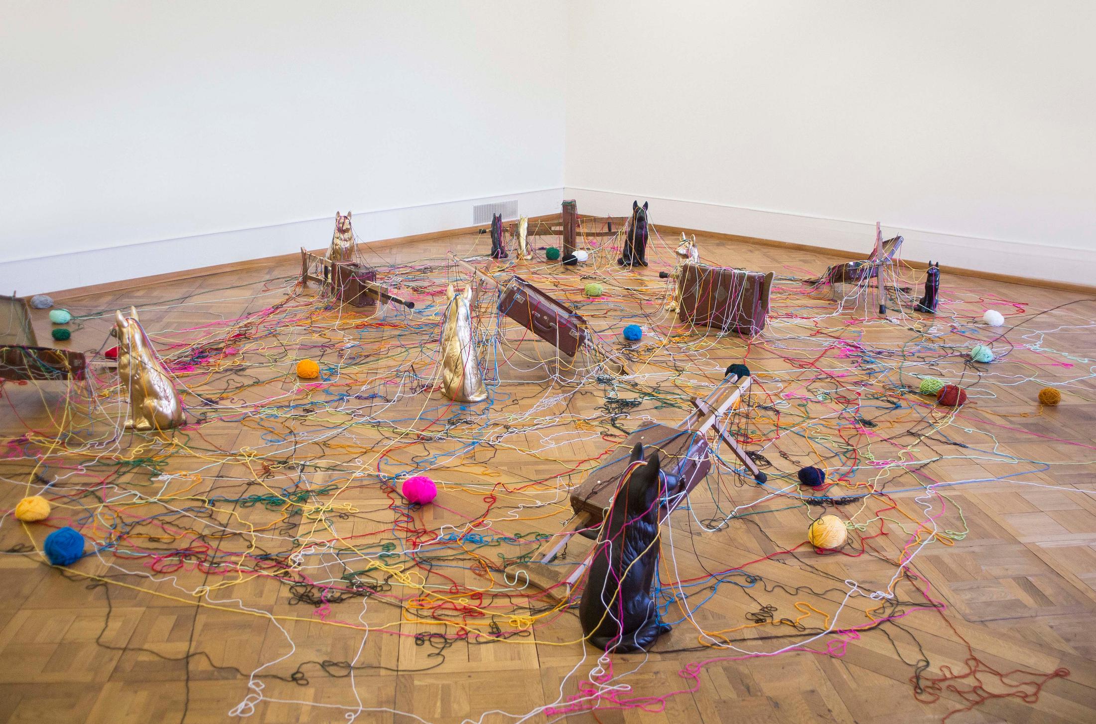 Installation View Kemang Wa Lehulere "Red Winter in Gugulethu, 2016" at Pasquart / Courtesy: the artist and Stevenson Cape Town and Johannesburg / Photo: Julie Lovens