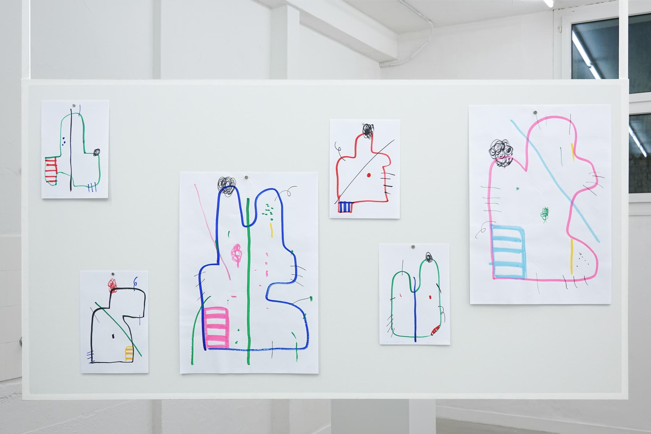 Exhibition View Group Show «Singalong; view on Ken Kagami, Sexy Guston, 2023» at Sgomento, Zurich, 2023 / Photo: SZ / Courtesy: the artist and Sgomento