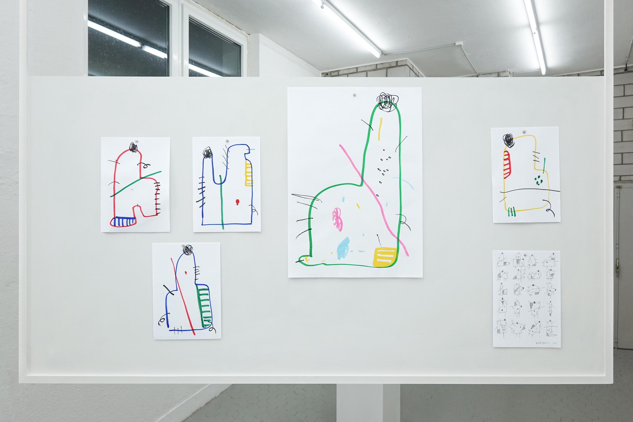 Exhibition View Group Show «Singalong; view on Ken Kagami, Sexy Guston, 2023» at Sgomento, Zurich, 2023 / Photo: SZ / Courtesy: the artist and Sgomento