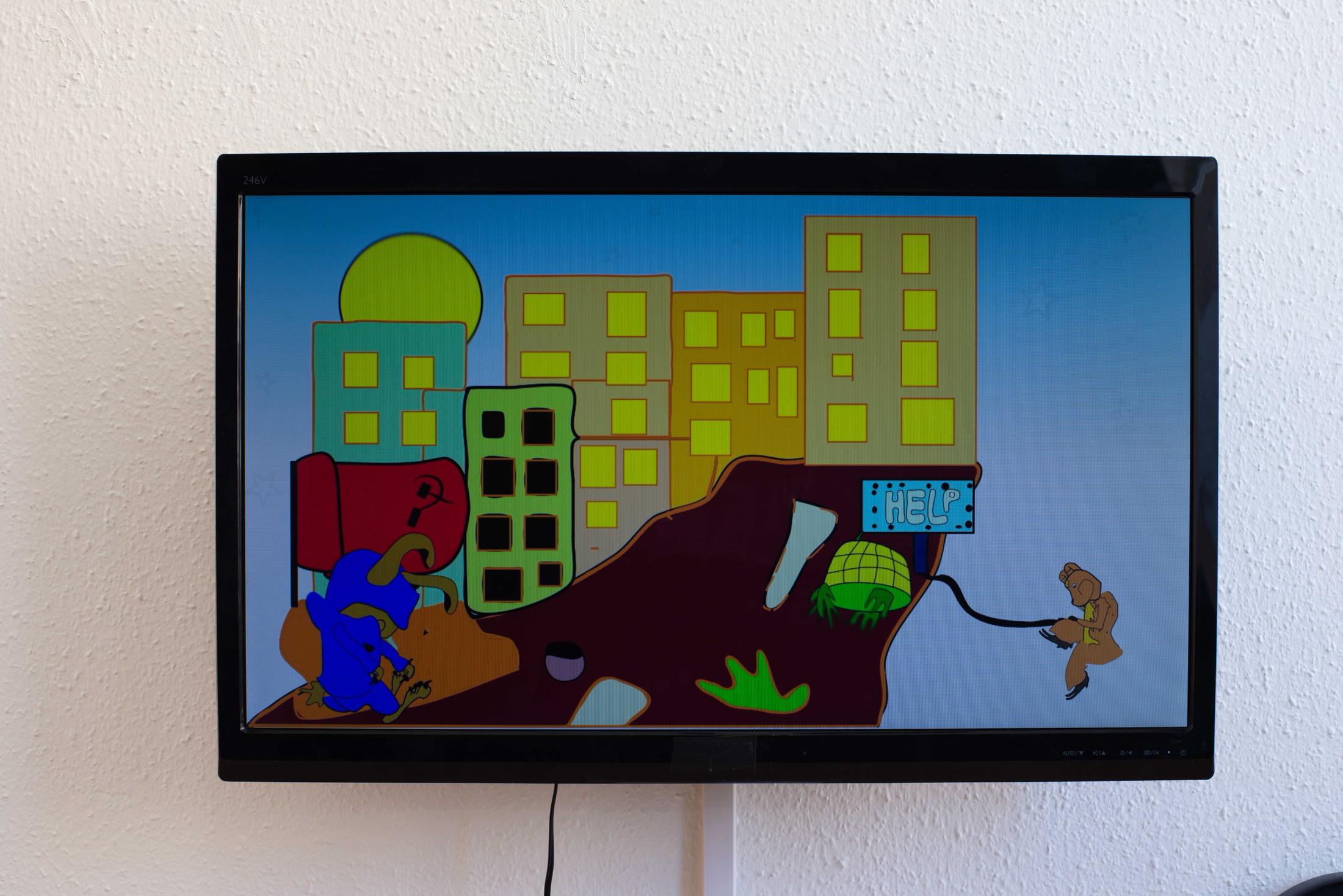 Exhibition View Keren Cytter Soloshow «Size Matters» at HAMLET, Oerlikon, Zurich / Photo: Flavio Karrer / Courtesy: the artist and HAMLET